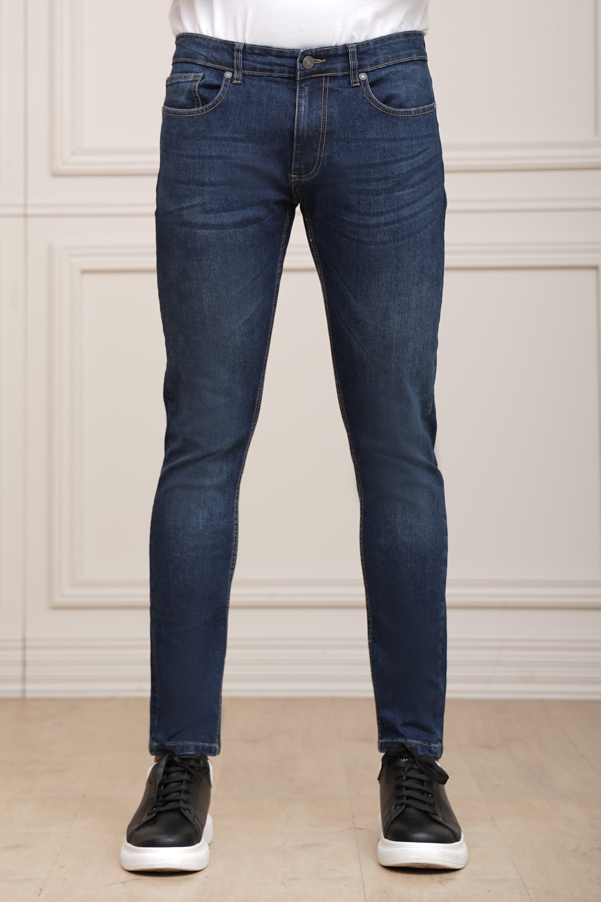 JEANS SLIM LEG DARK BLUE at Charcoal Clothing