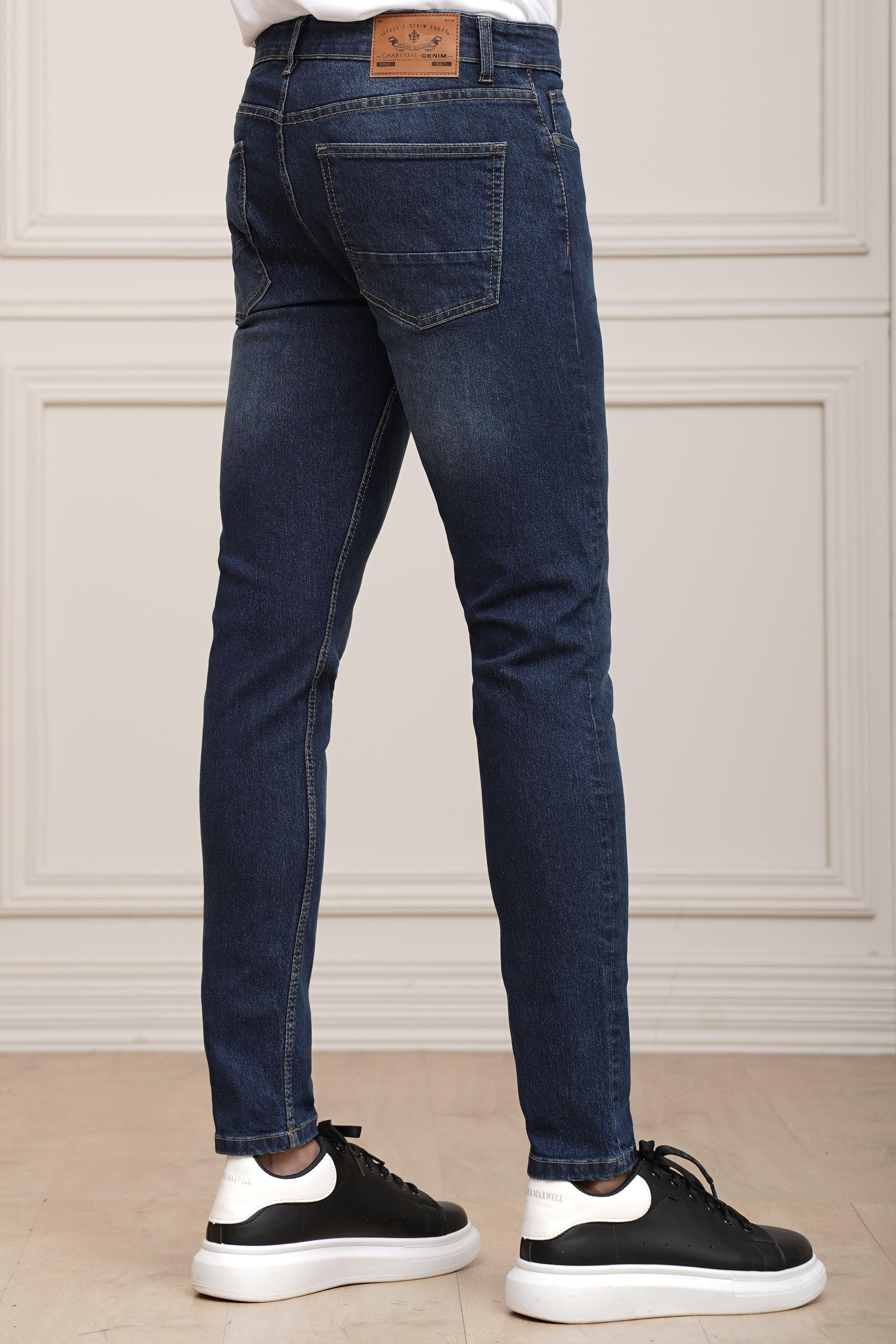 JEANS SLIM LEG DARK BLUE at Charcoal Clothing