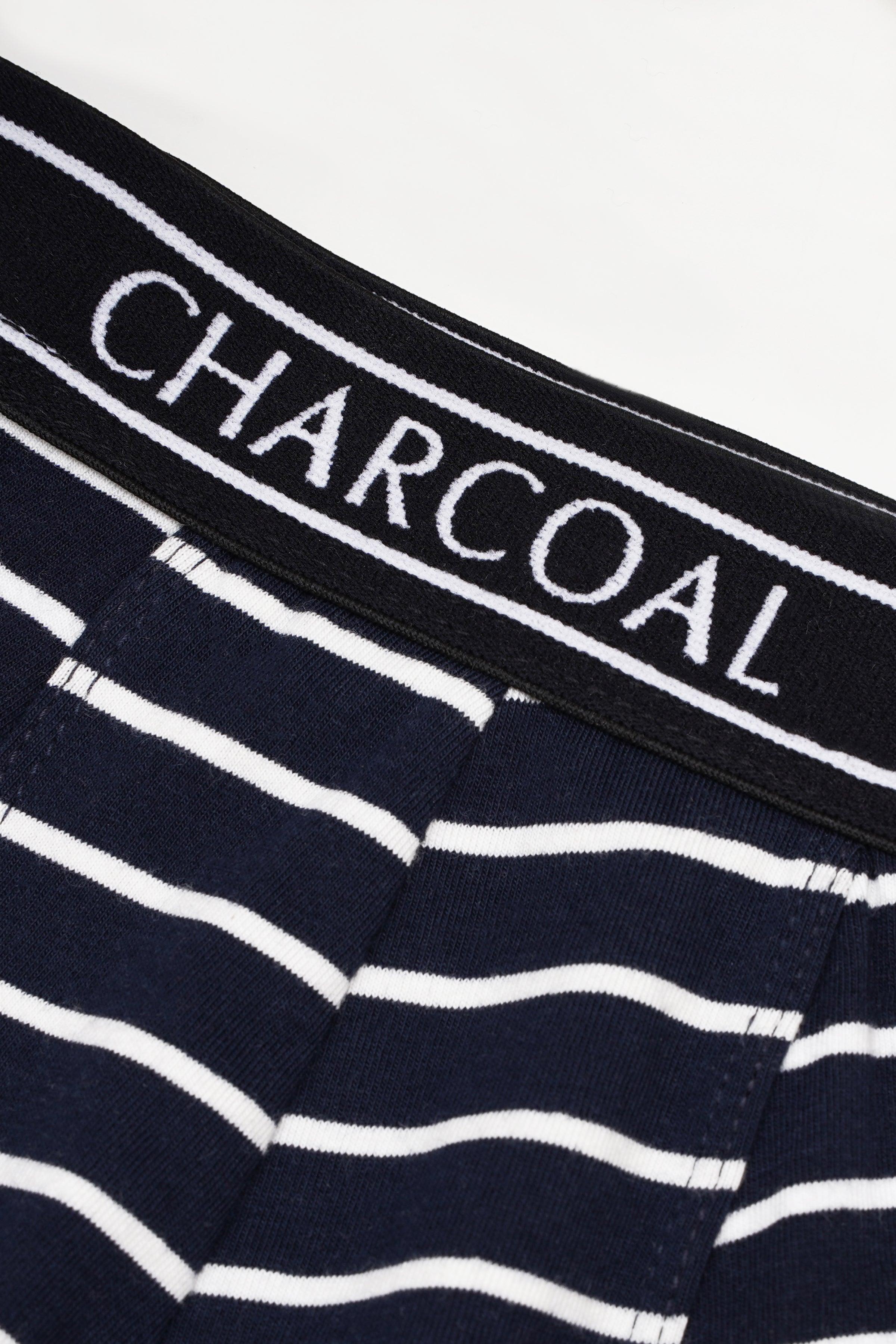 KNIT BOXER NAVY STRIPE at Charcoal Clothing