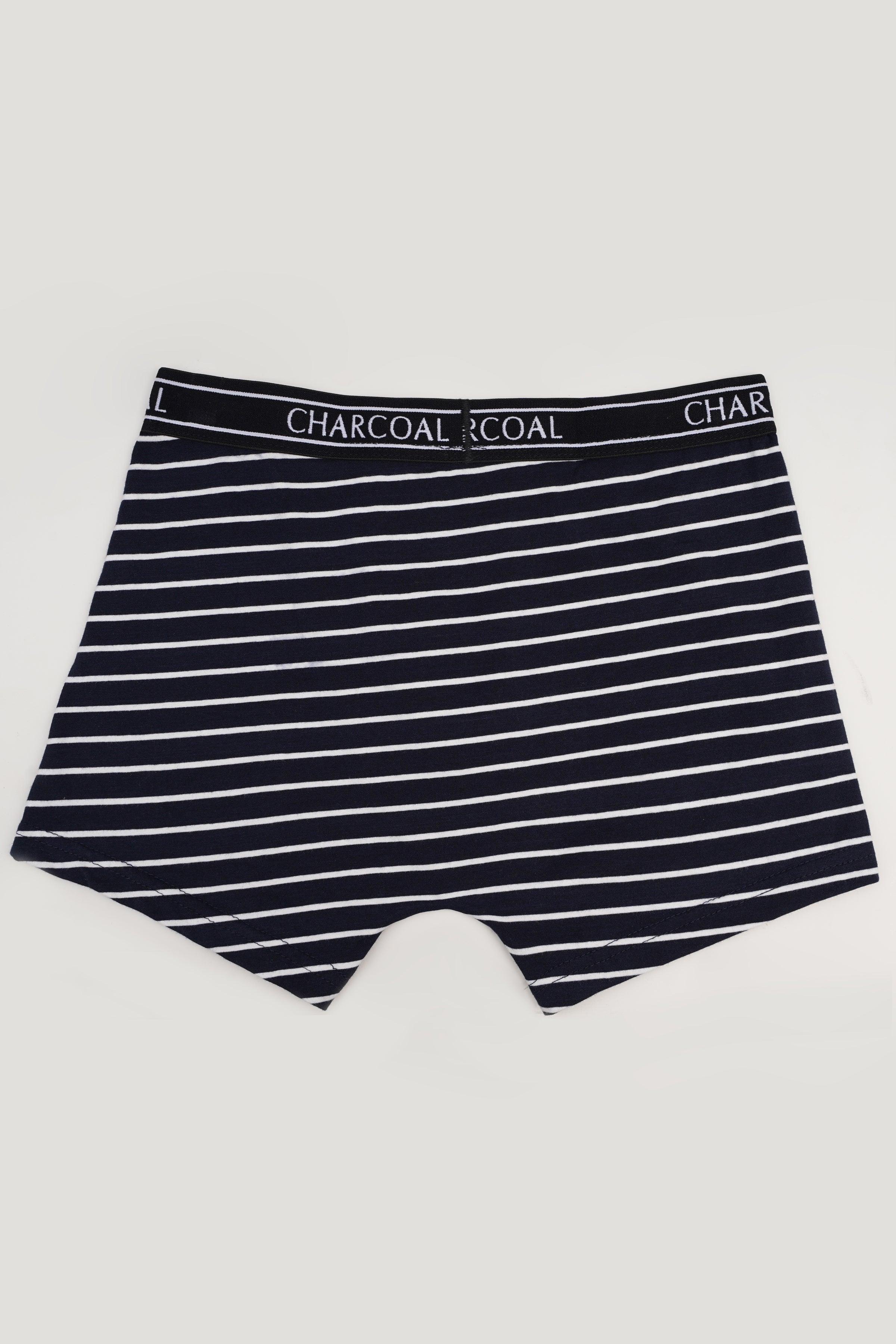 KNIT BOXER NAVY STRIPE at Charcoal Clothing