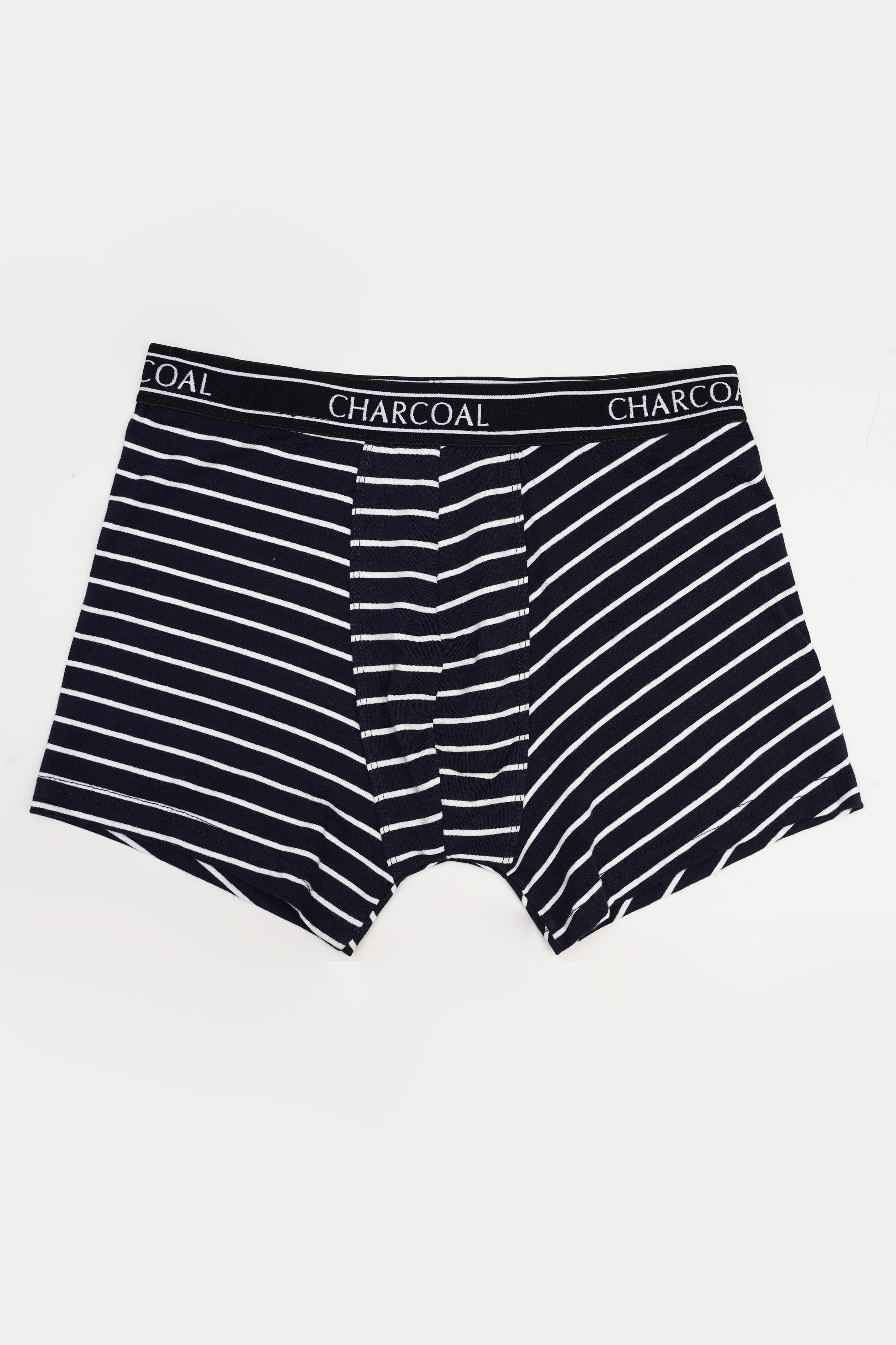 KNIT BOXER NAVY STRIPE at Charcoal Clothing