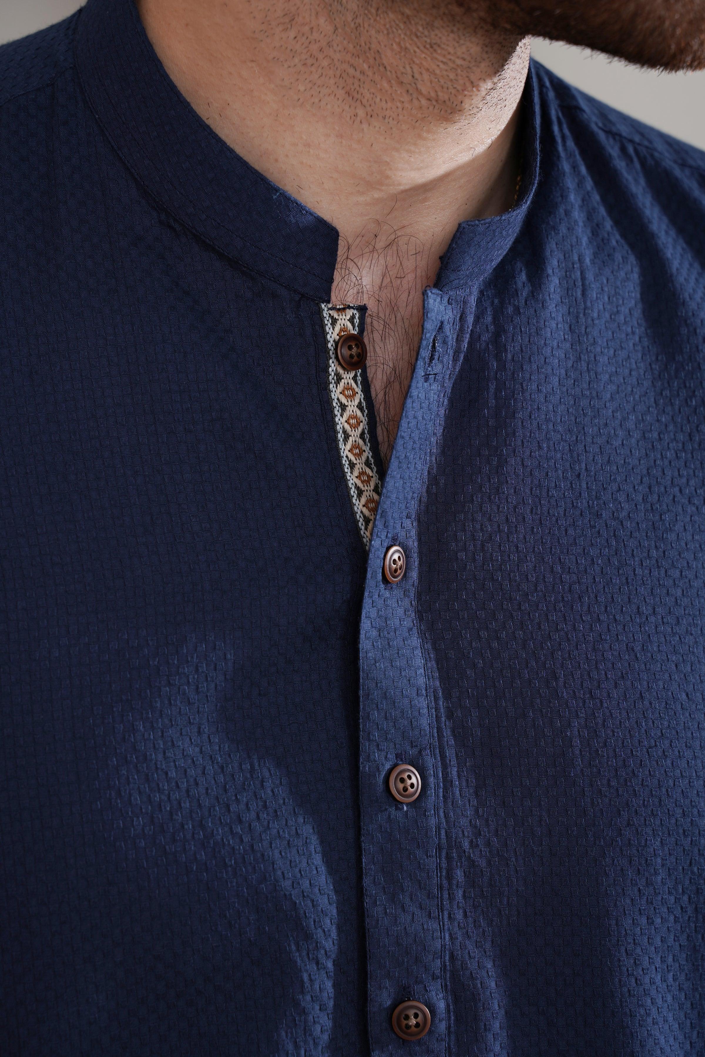 Navy Blue Mens Shalwar Kameez Collar Designs 2020 Designer Navy