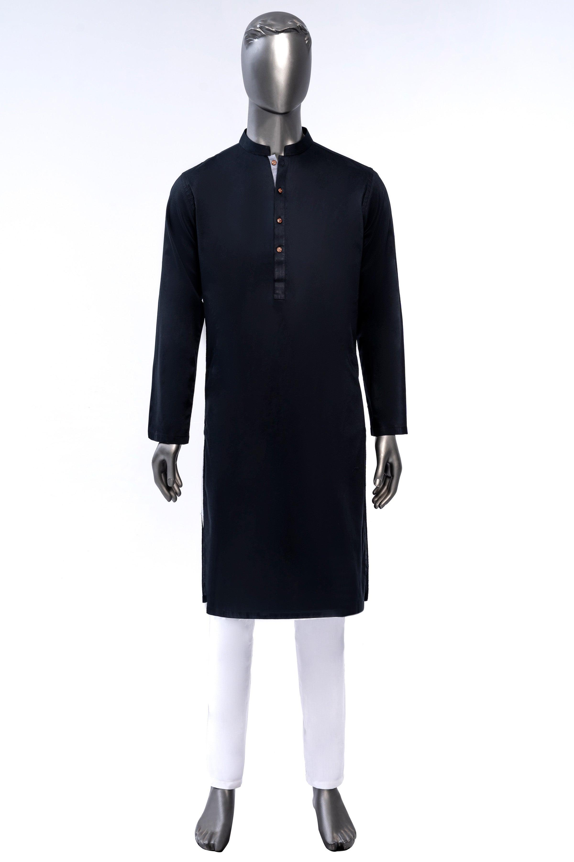 Readymade Black Kurta Pajama & Nehru Jacket 920MW08