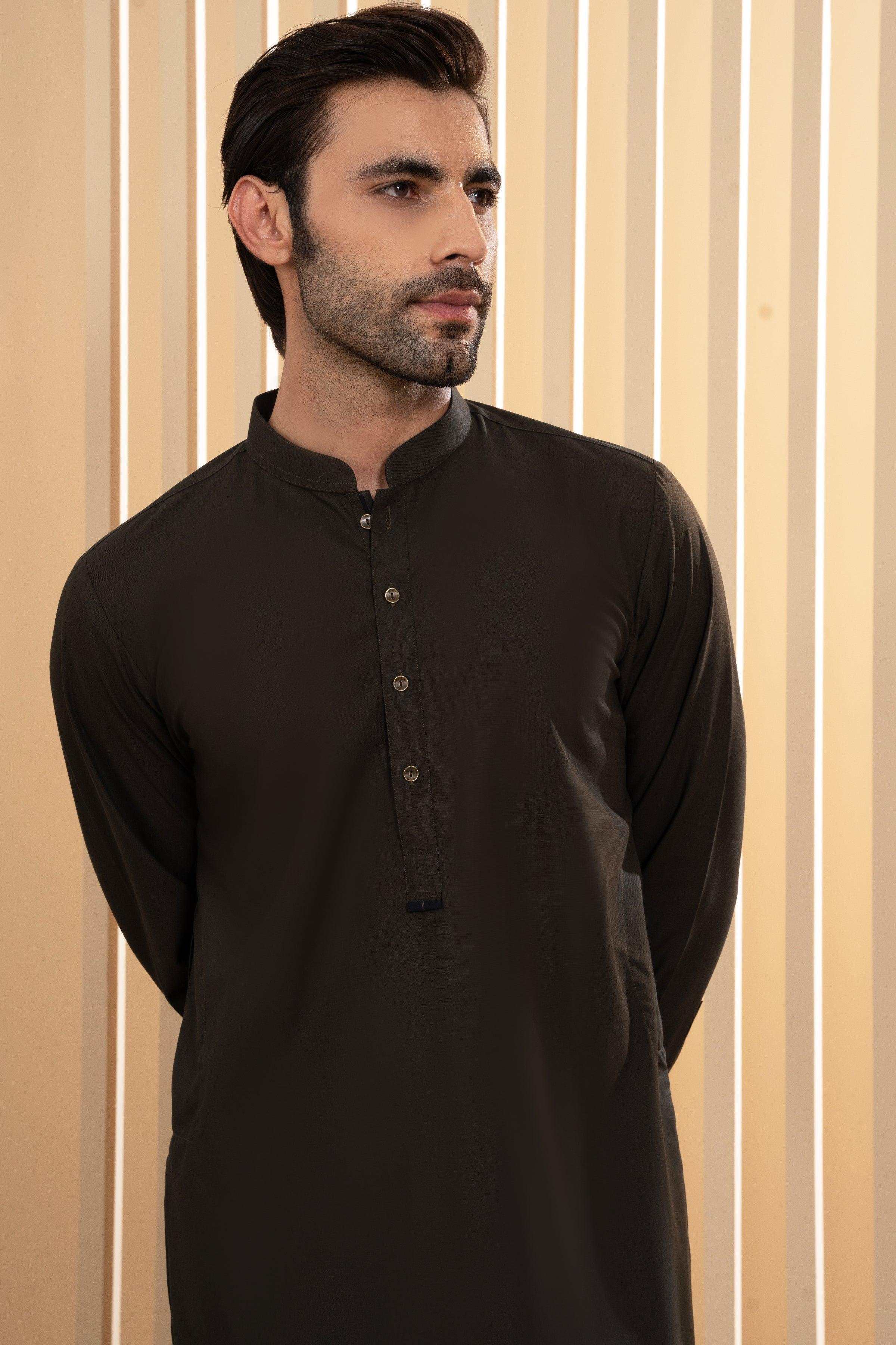 KURTA PAJAMA BLACK at Charcoal Clothing