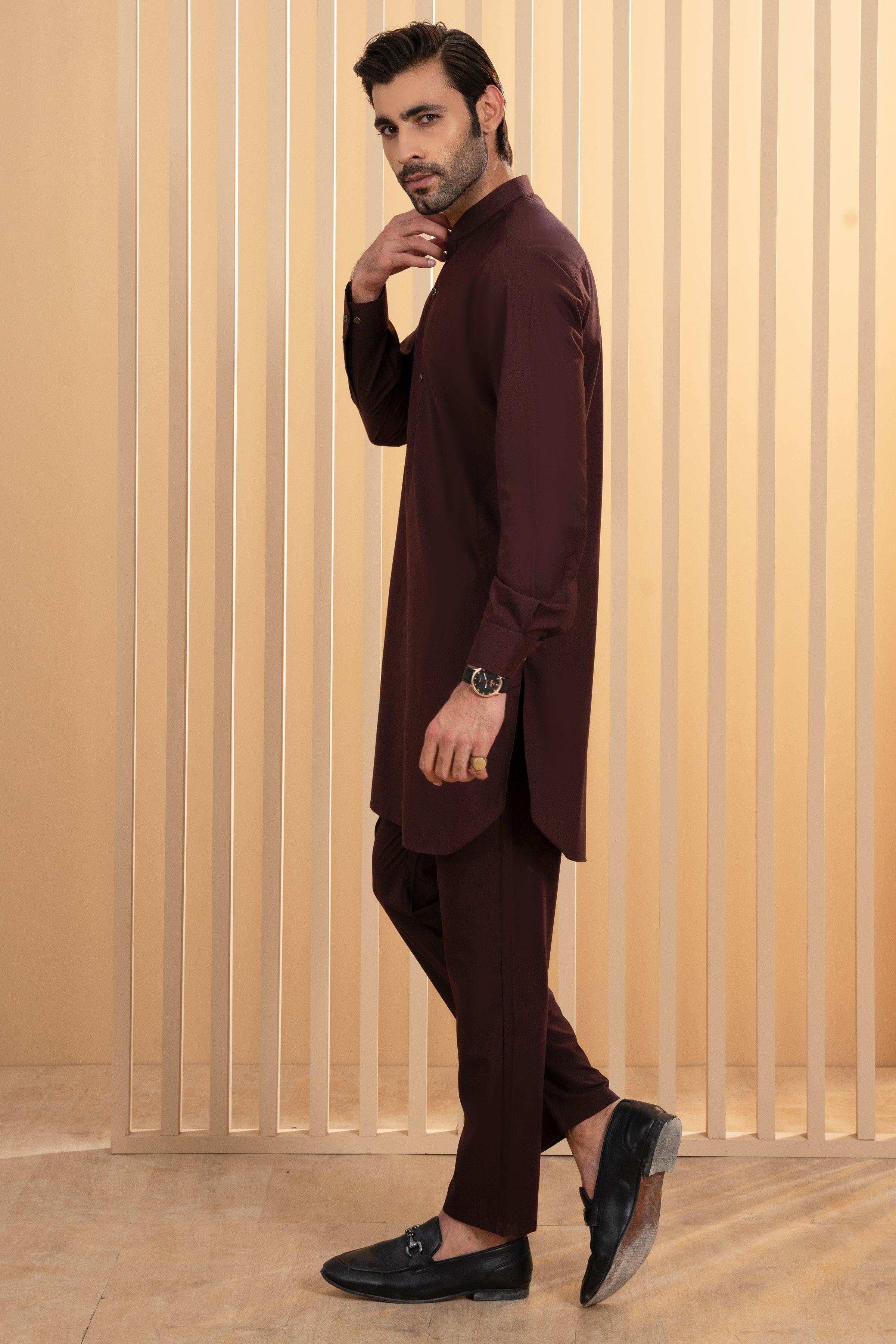 KURTA PAJAMA BROWN at Charcoal Clothing