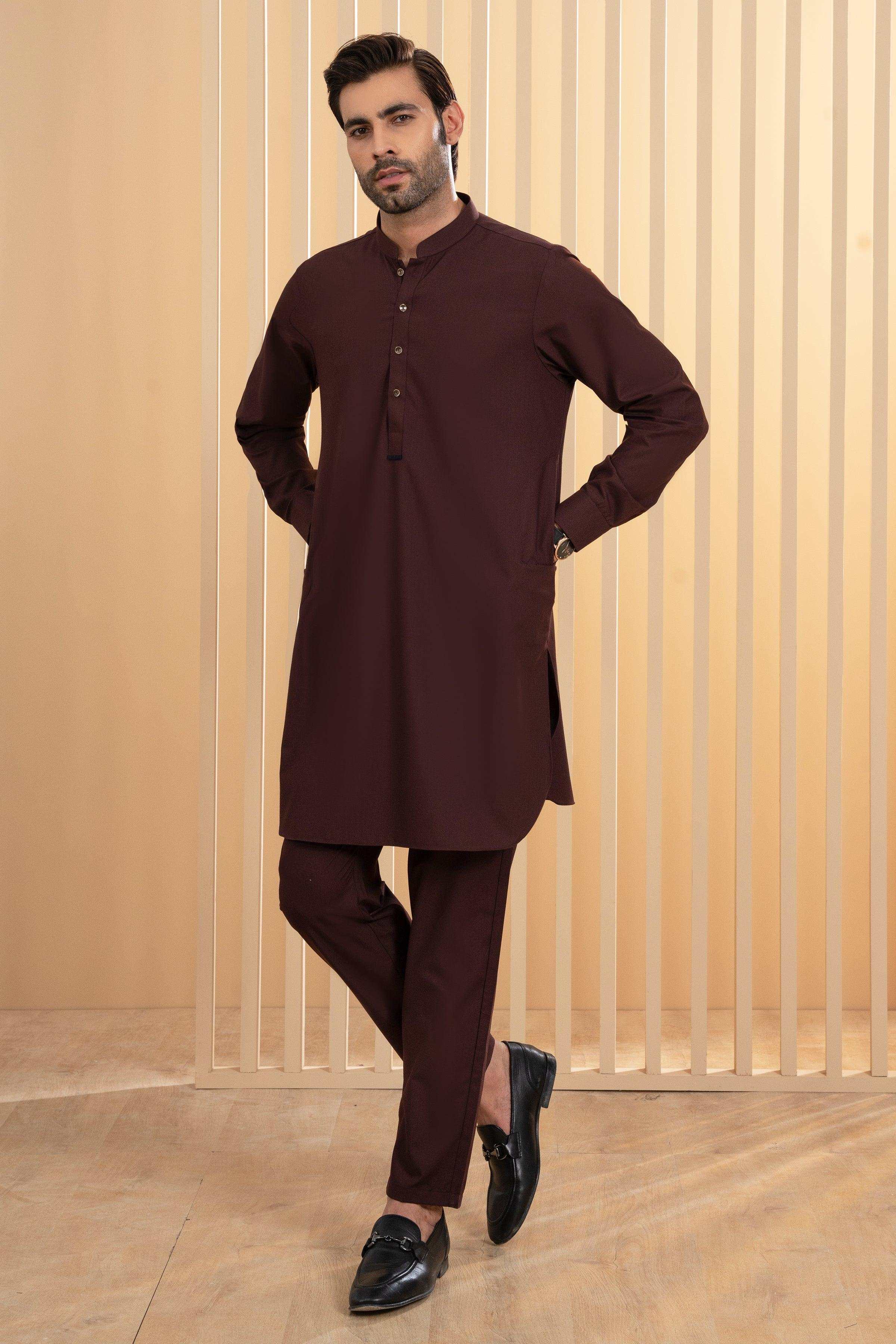 KURTA PAJAMA BROWN at Charcoal Clothing