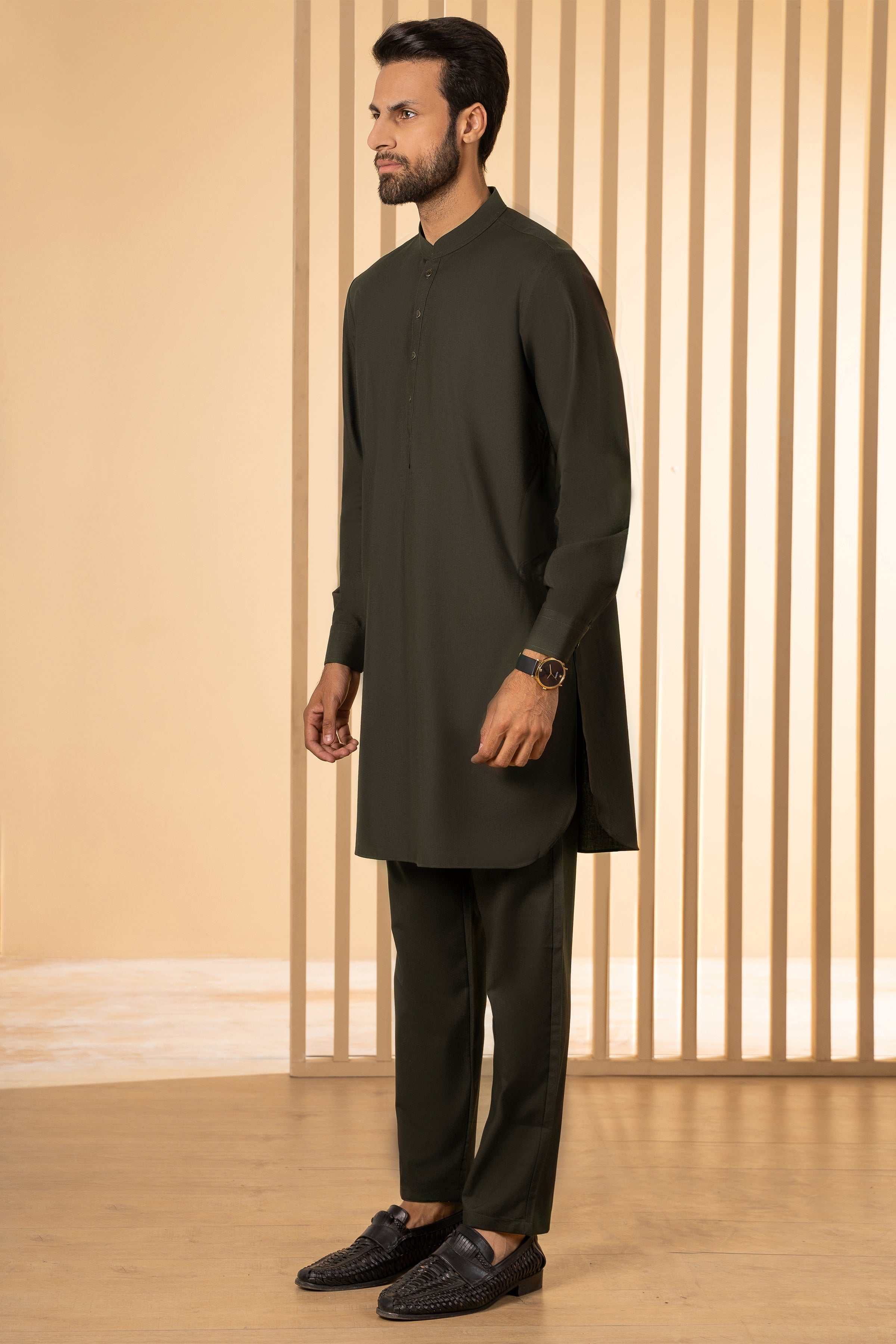 KURTA PAJAMA DARK OLIVE at Charcoal Clothing