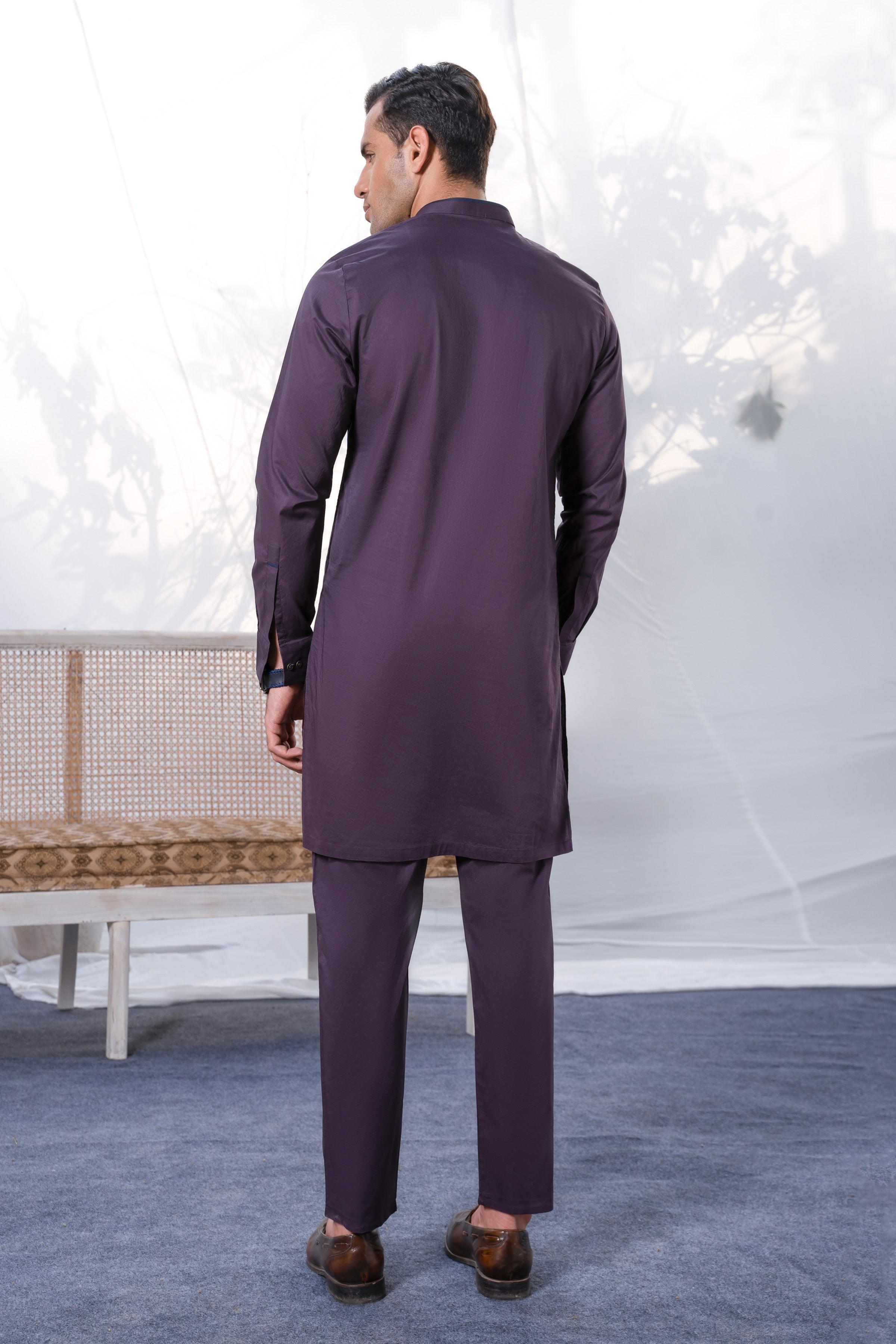 KURTA PAJAMA MAROON at Charcoal Clothing