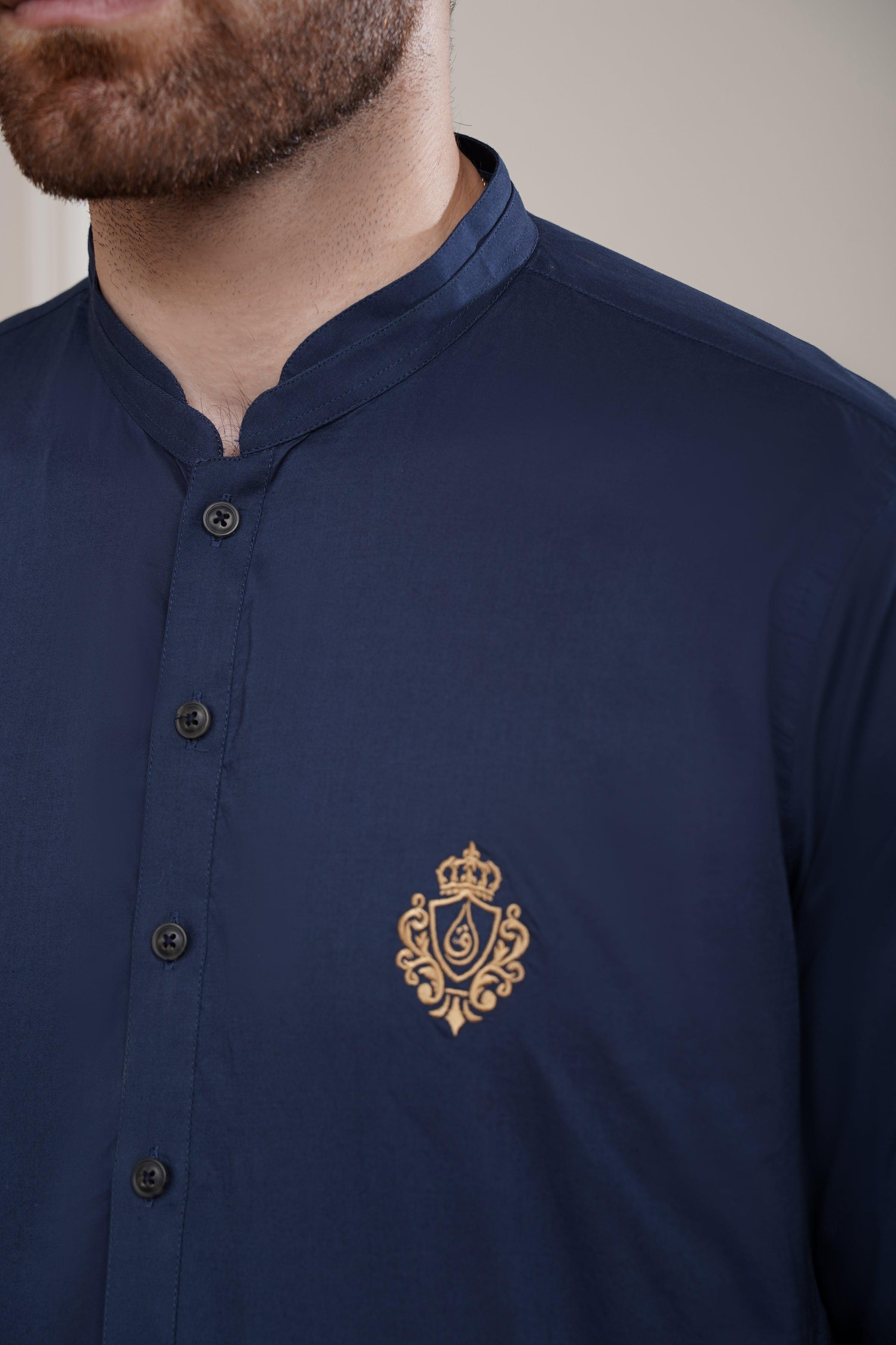 KURTA PAJAMA NAVY at Charcoal Clothing