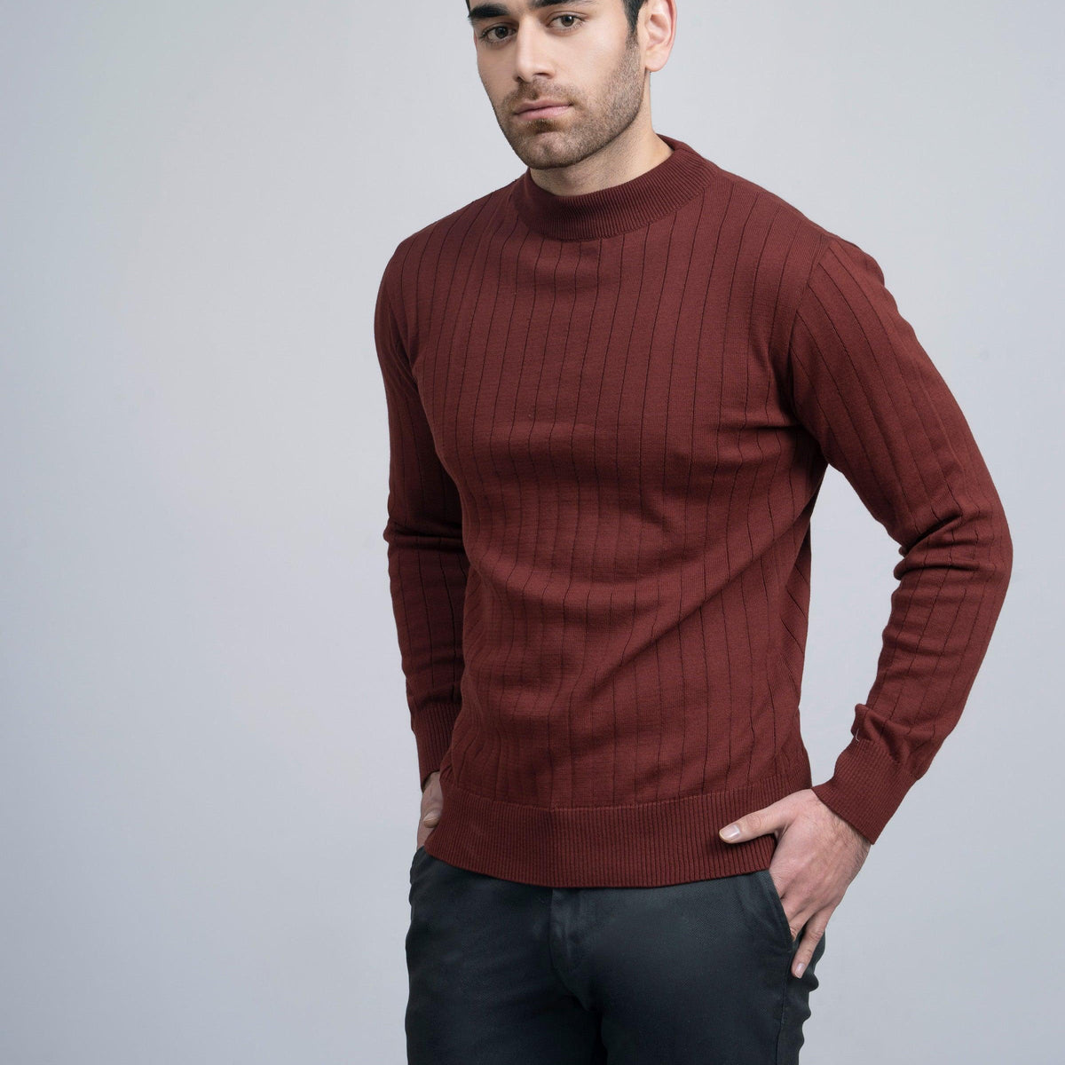 Shop MOCK NECK SWEATER F/S RUST For Men Online