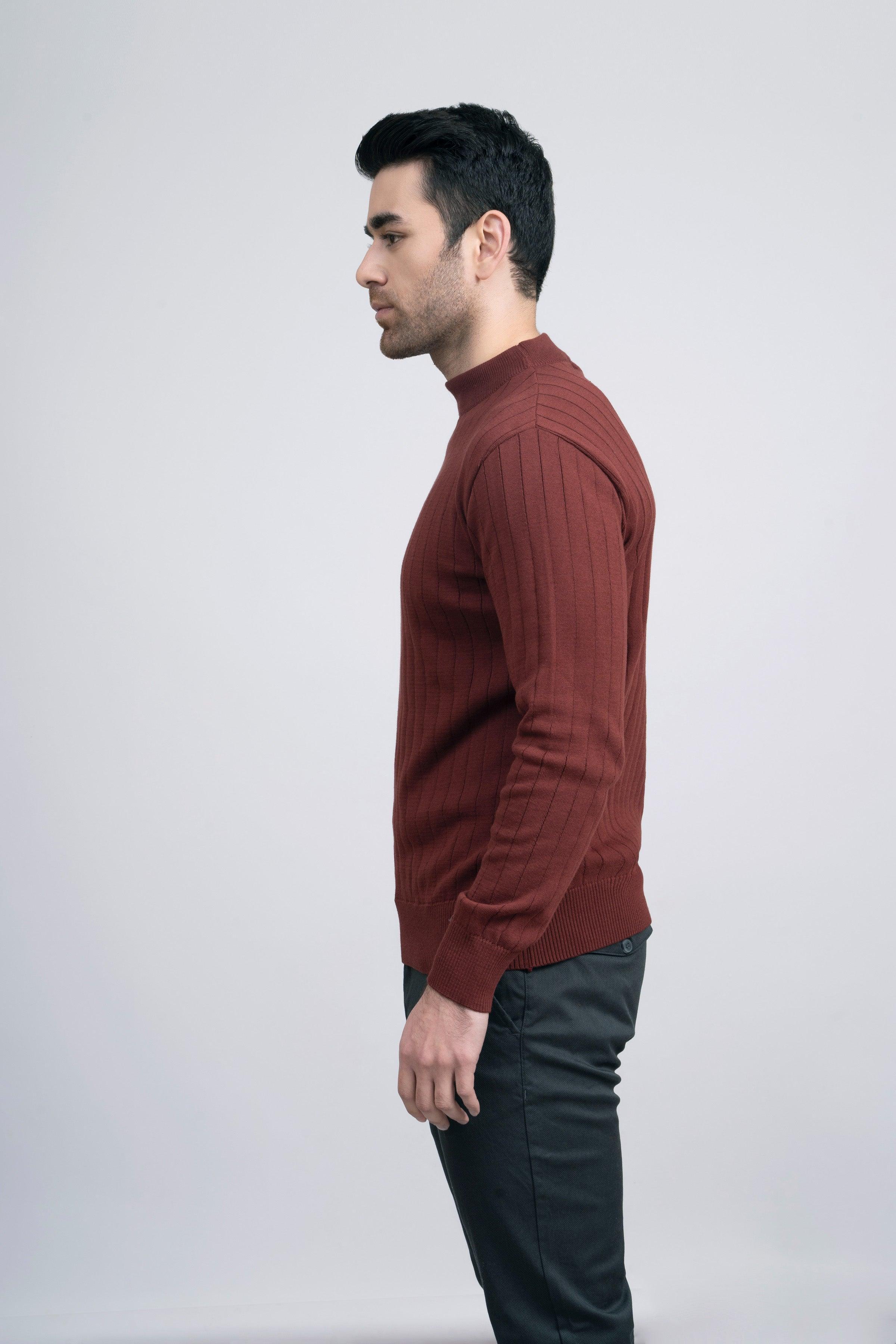 MOCK NECK SWEATER F/S RUST at Charcoal Clothing
