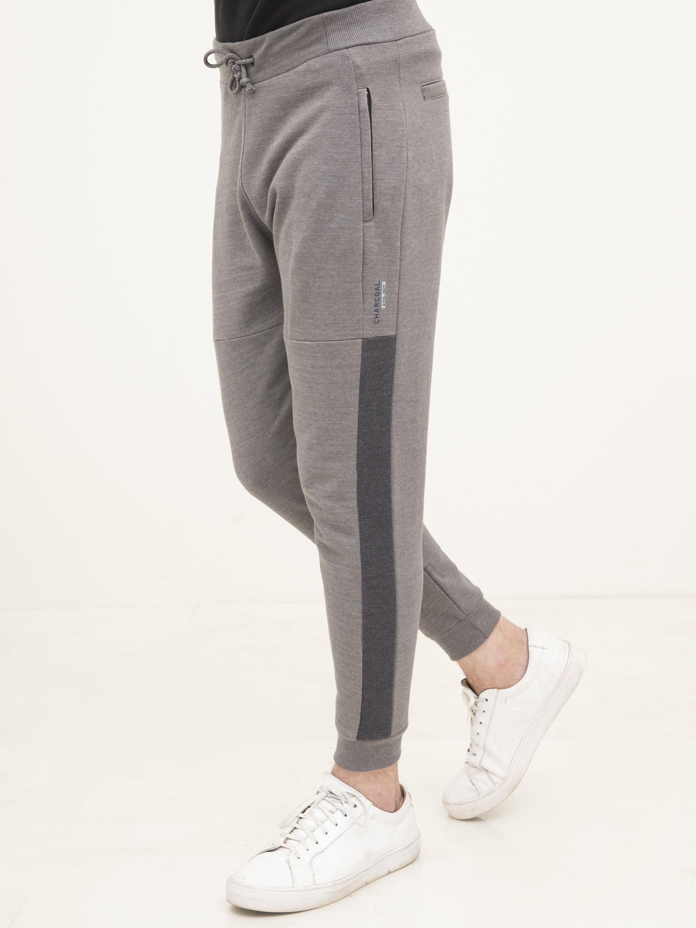 PIQUE FLEECE TROUSER LIGHT GREY at Charcoal Clothing