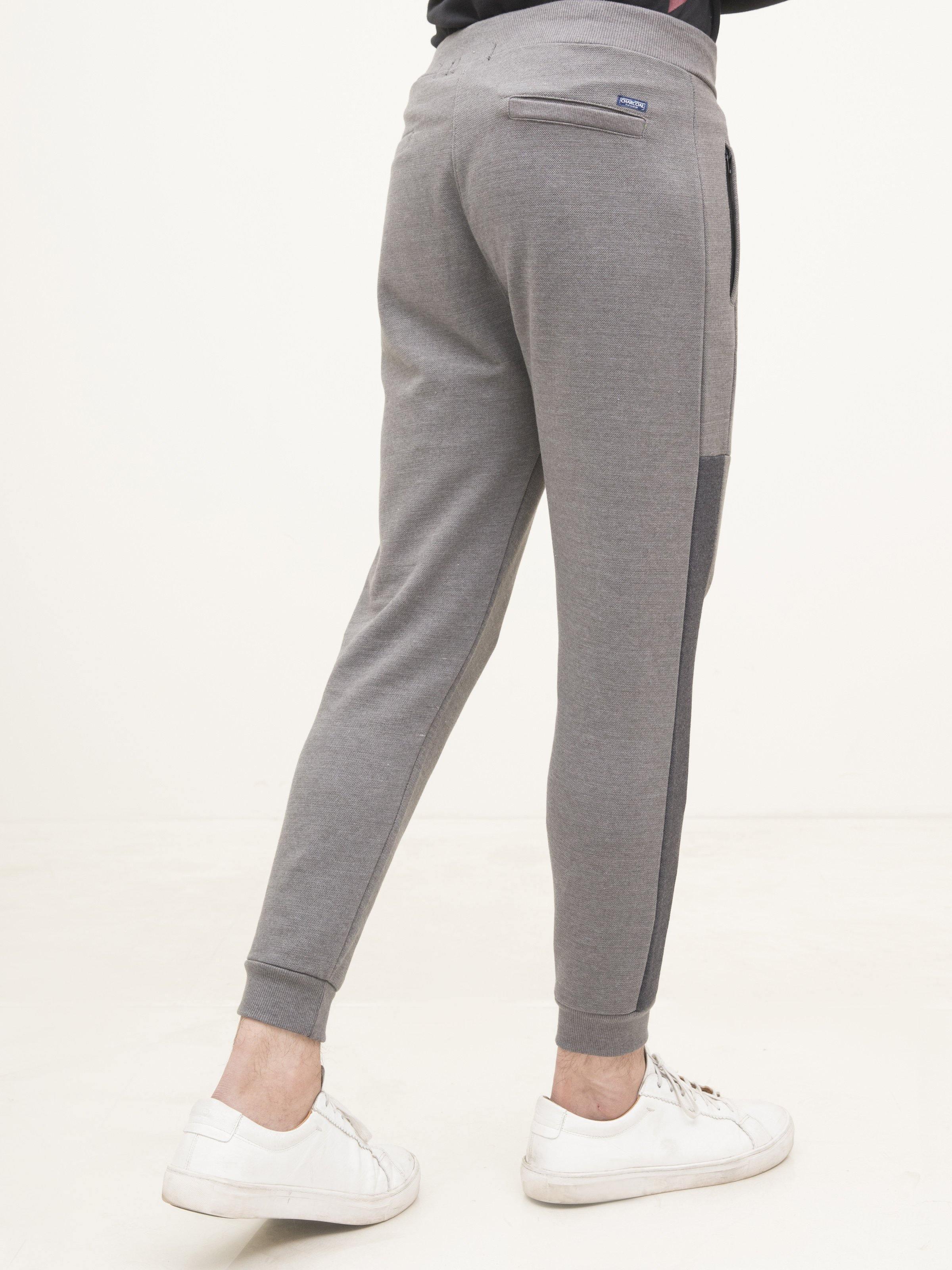PIQUE FLEECE TROUSER LIGHT GREY at Charcoal Clothing