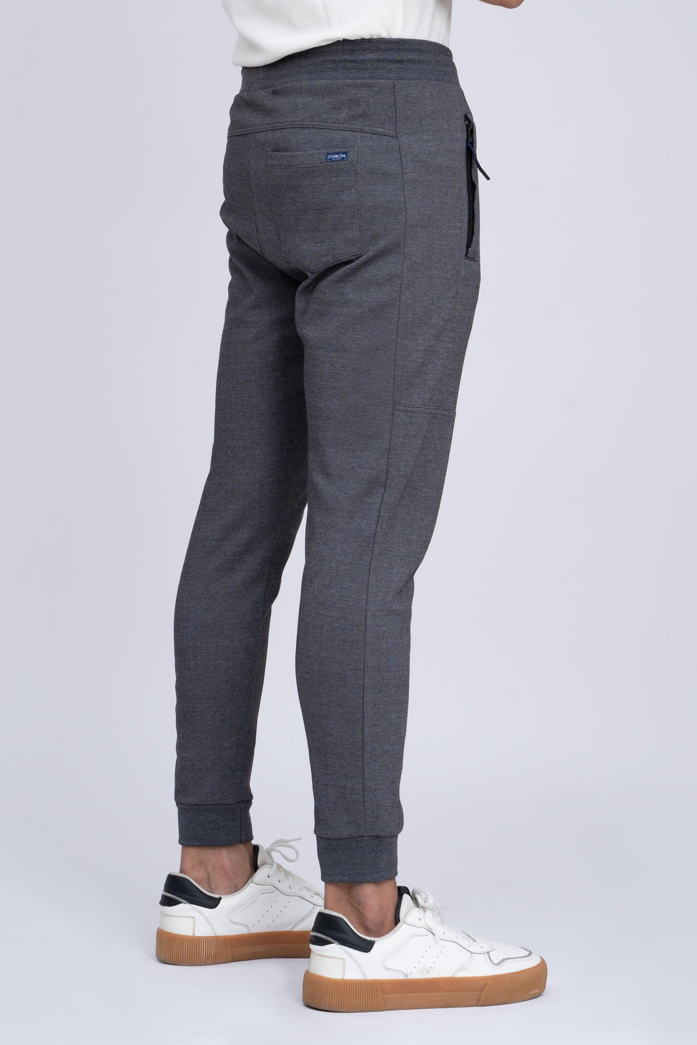 PIQUE INTERLOCK TROUSER CHARCOAL at Charcoal Clothing