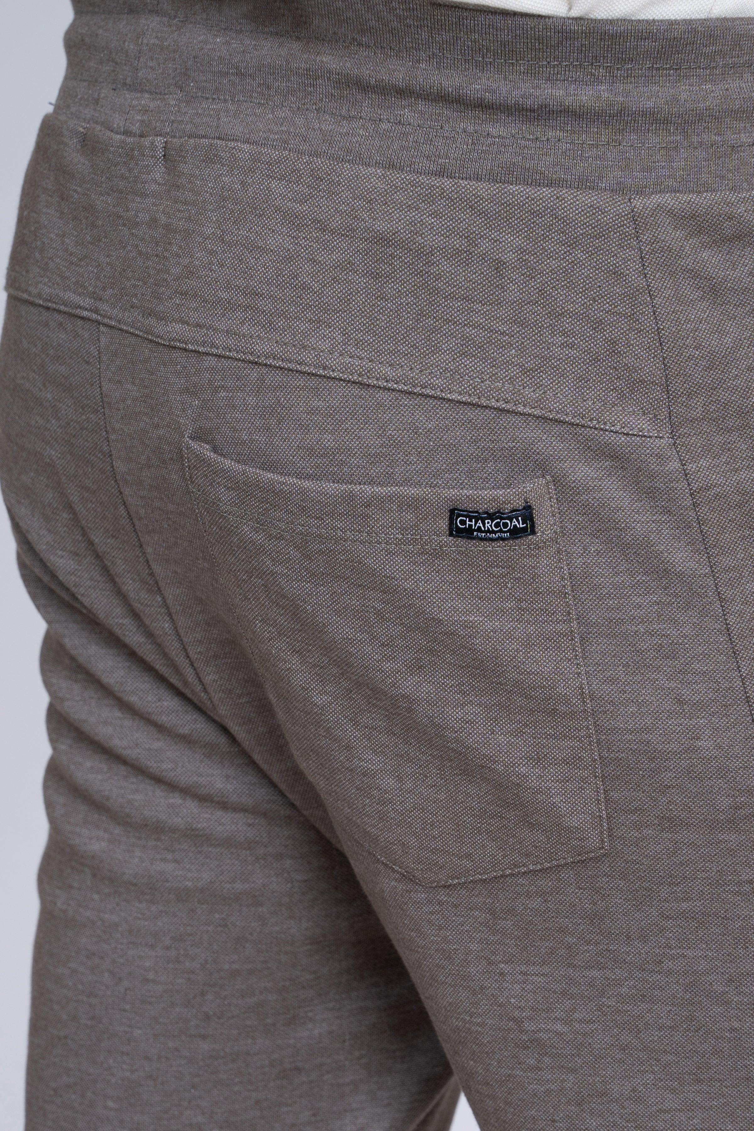 PIQUE INTERLOCK TROUSER OLIVE at Charcoal Clothing