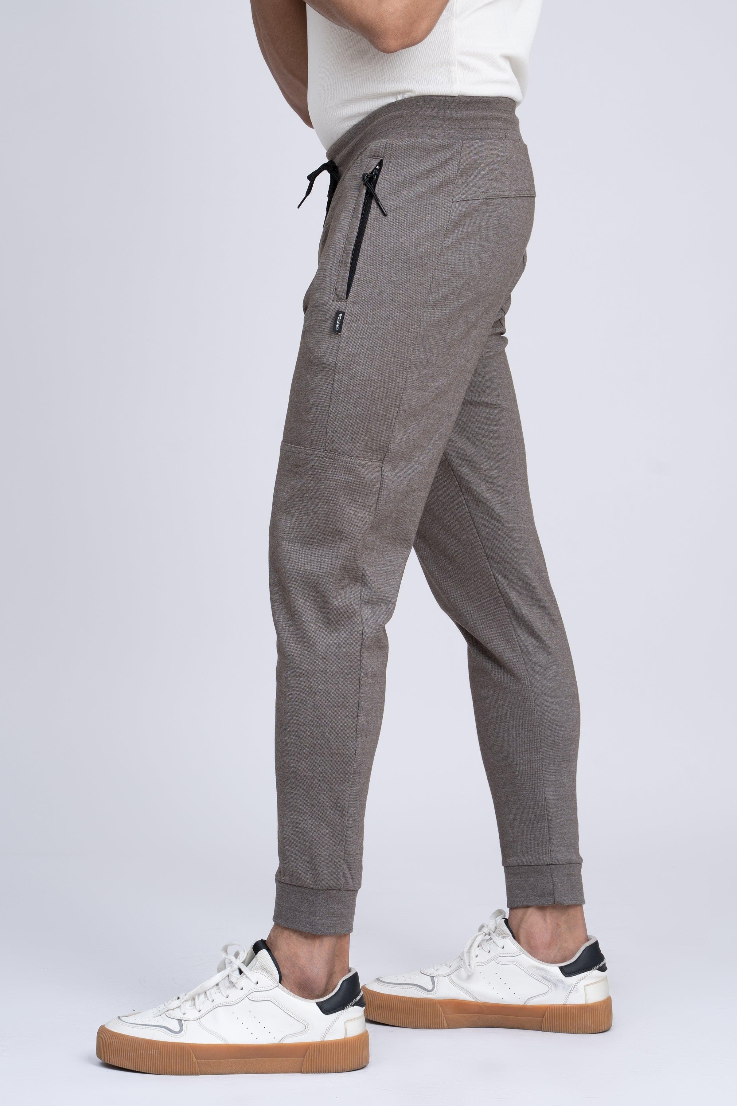 PIQUE INTERLOCK TROUSER OLIVE at Charcoal Clothing