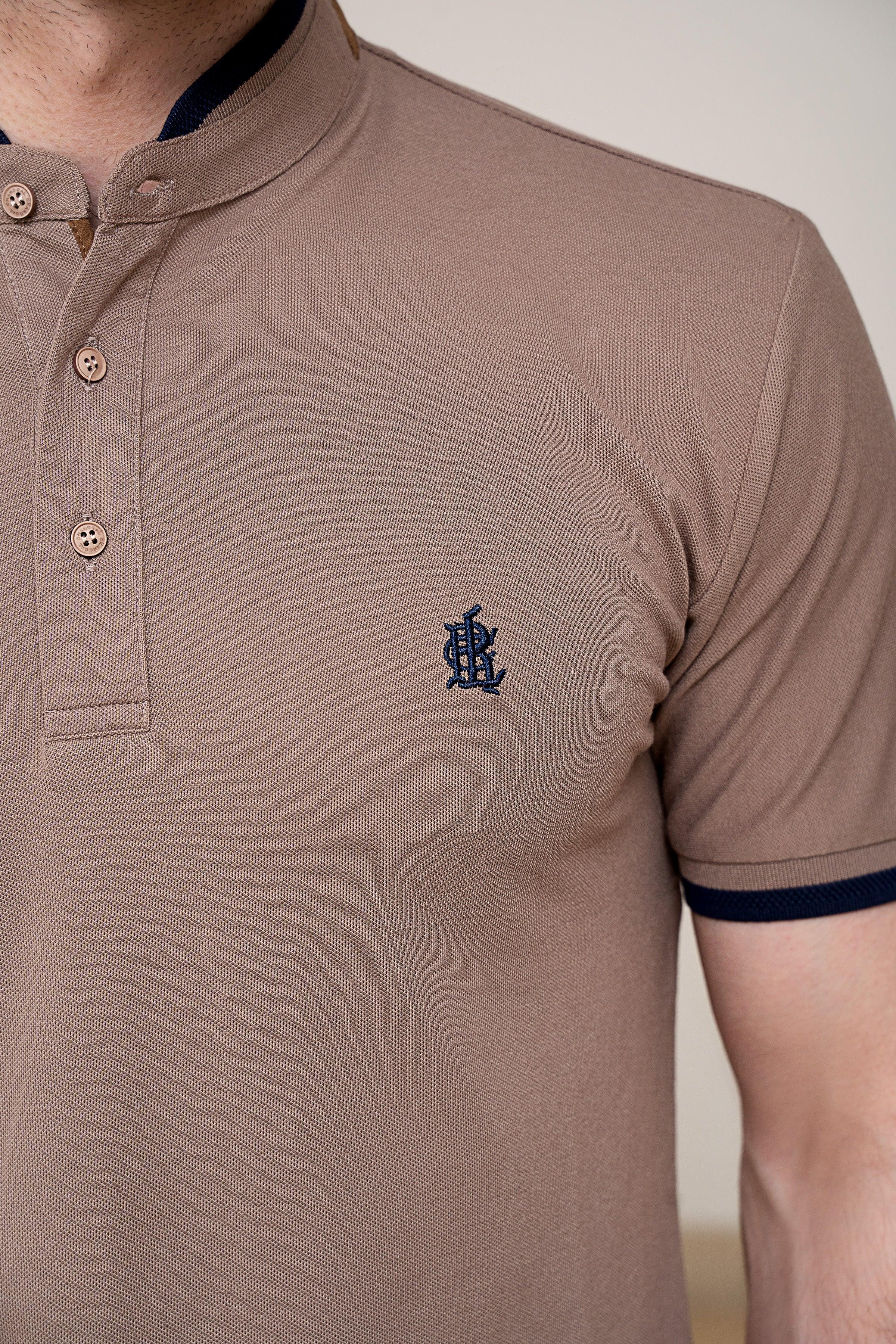 POLO SHIRT LIGHT BROWN at Charcoal Clothing