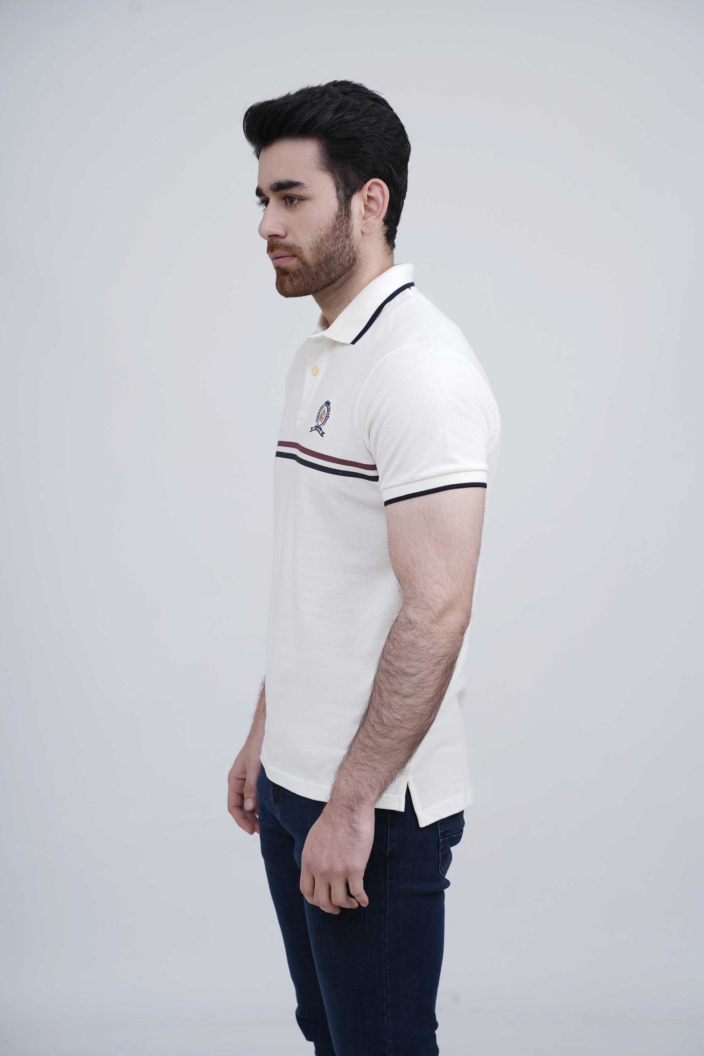 POLO SHIRT OFF WHITE at Charcoal Clothing