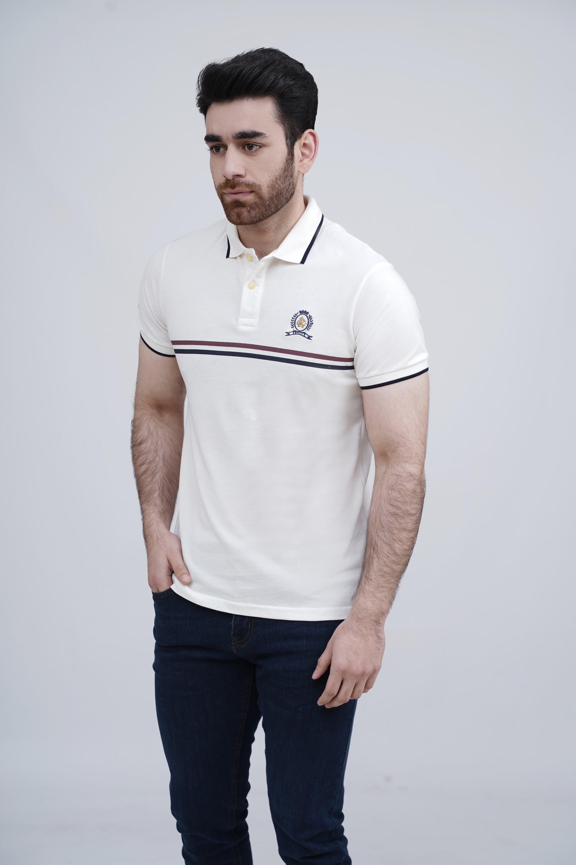 POLO SHIRT OFF WHITE at Charcoal Clothing