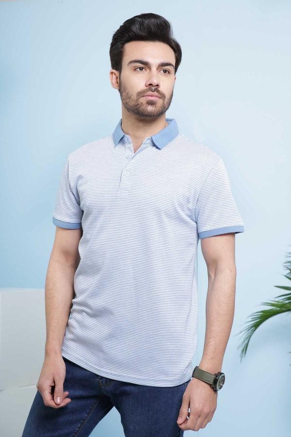POLO SHIRT SKY WHITE at Charcoal Clothing