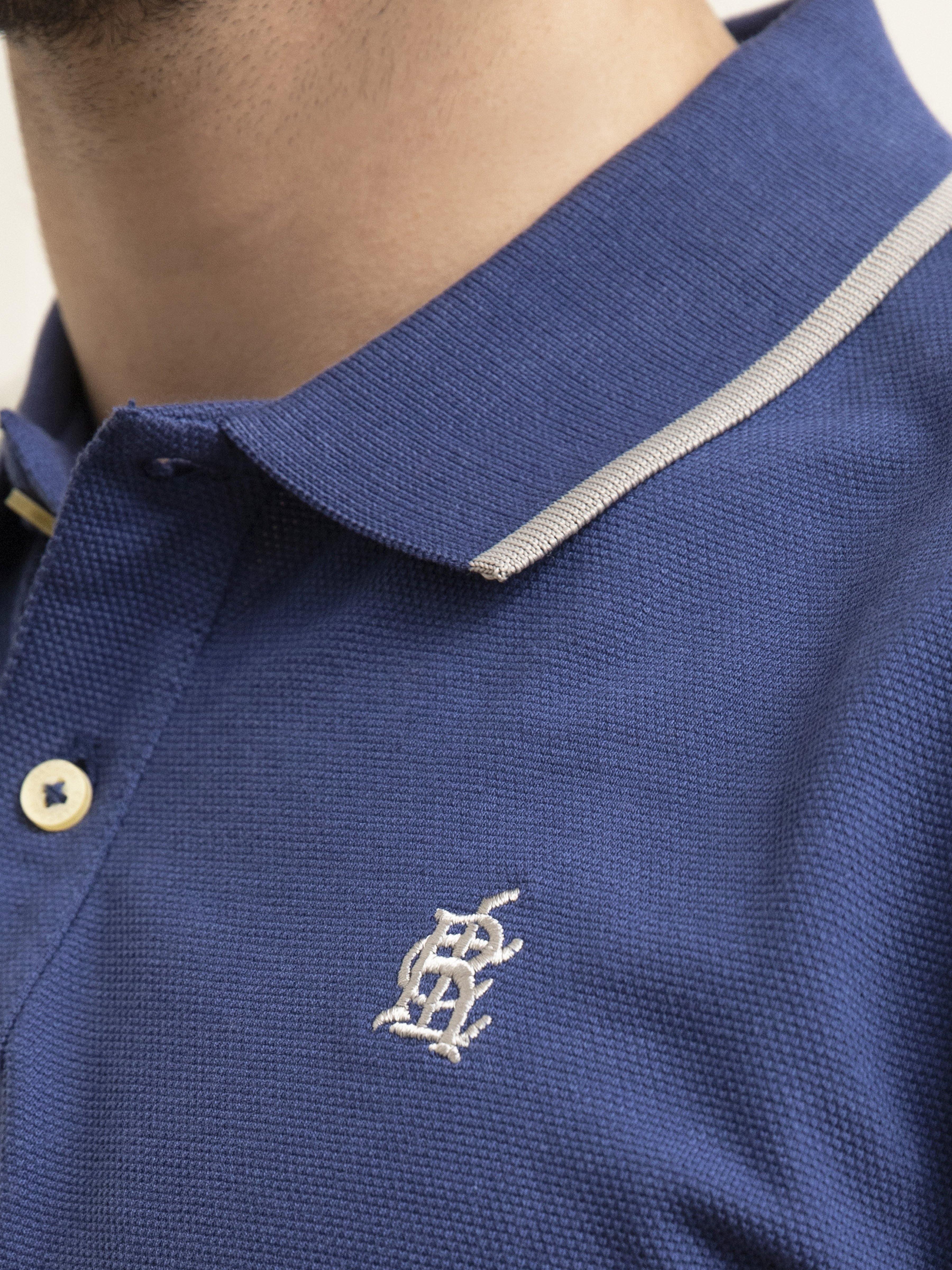 POLO SHIRT TIPPING COLLAR INK BLUE at Charcoal Clothing