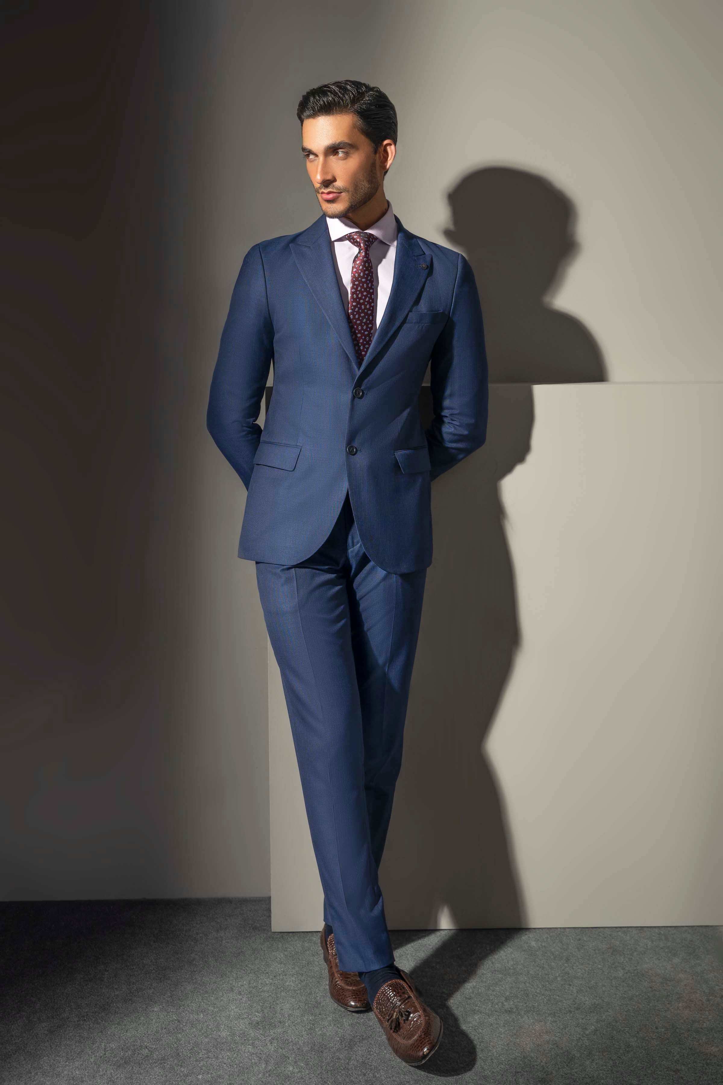 PREMIUM 2 PIECE SUIT BLUE SELF at Charcoal Clothing