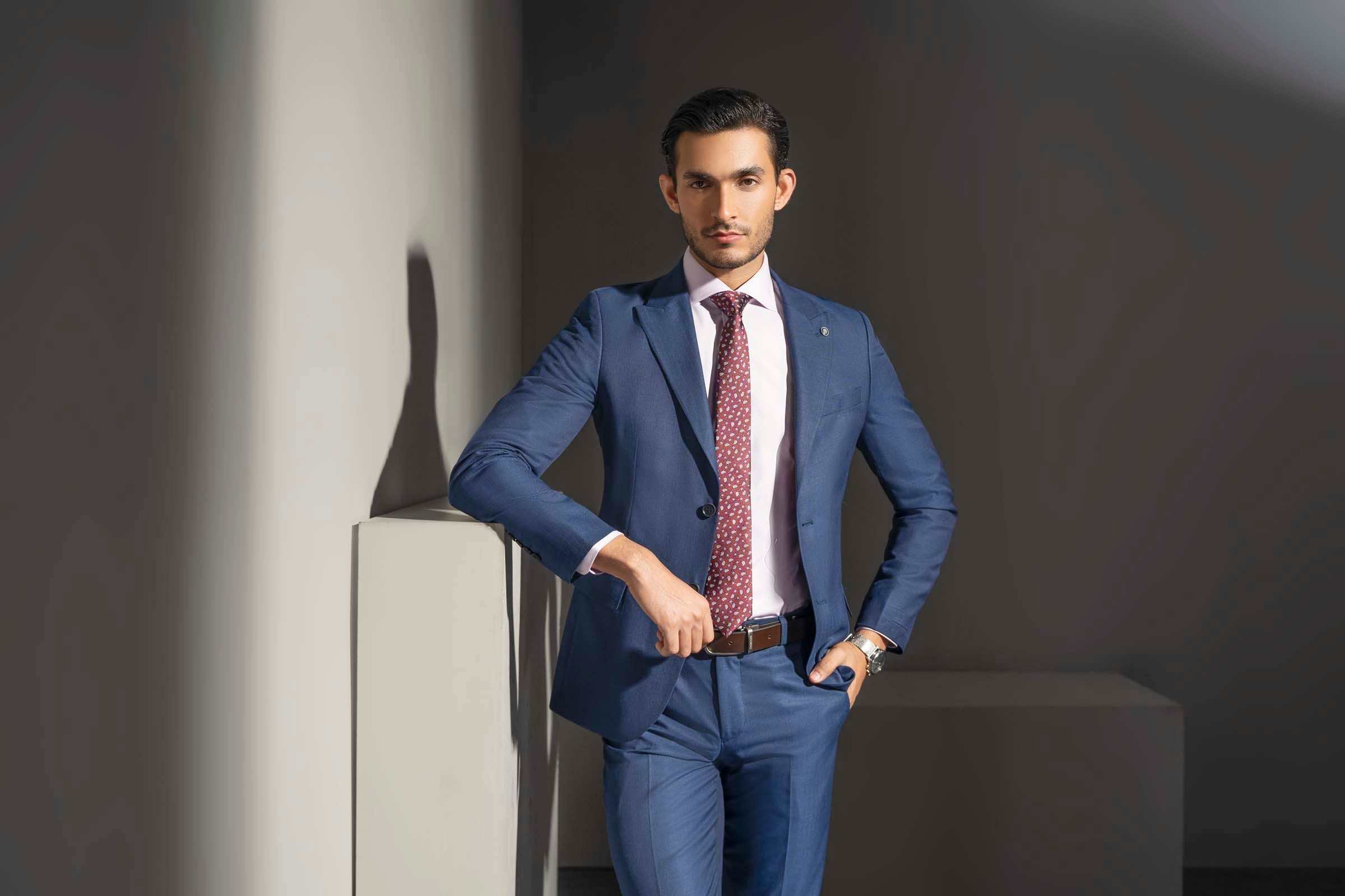 PREMIUM 2 PIECE SUIT BLUE SELF at Charcoal Clothing