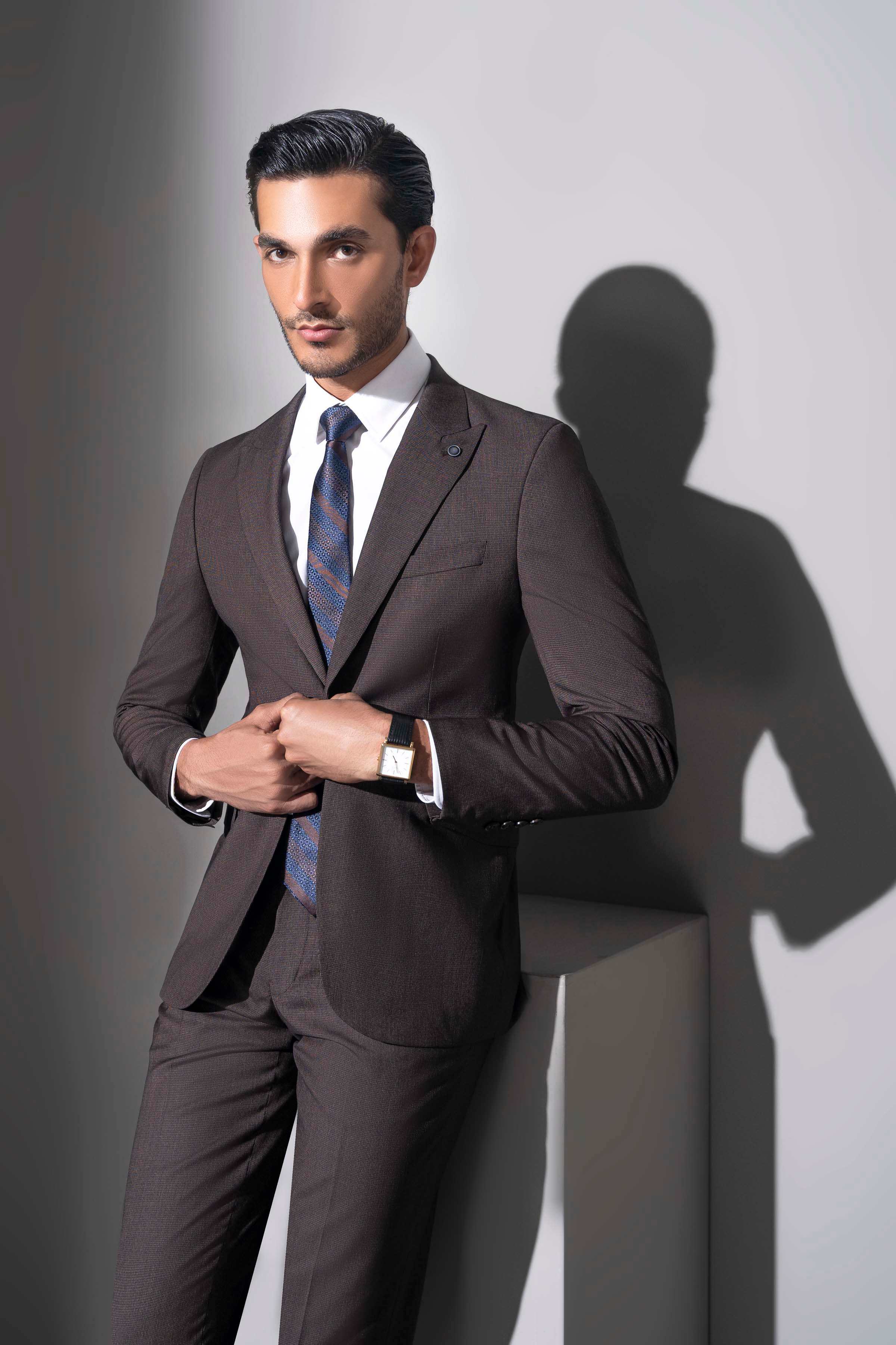 PREMIUM 2 PIECE SUIT BROWN at Charcoal Clothing