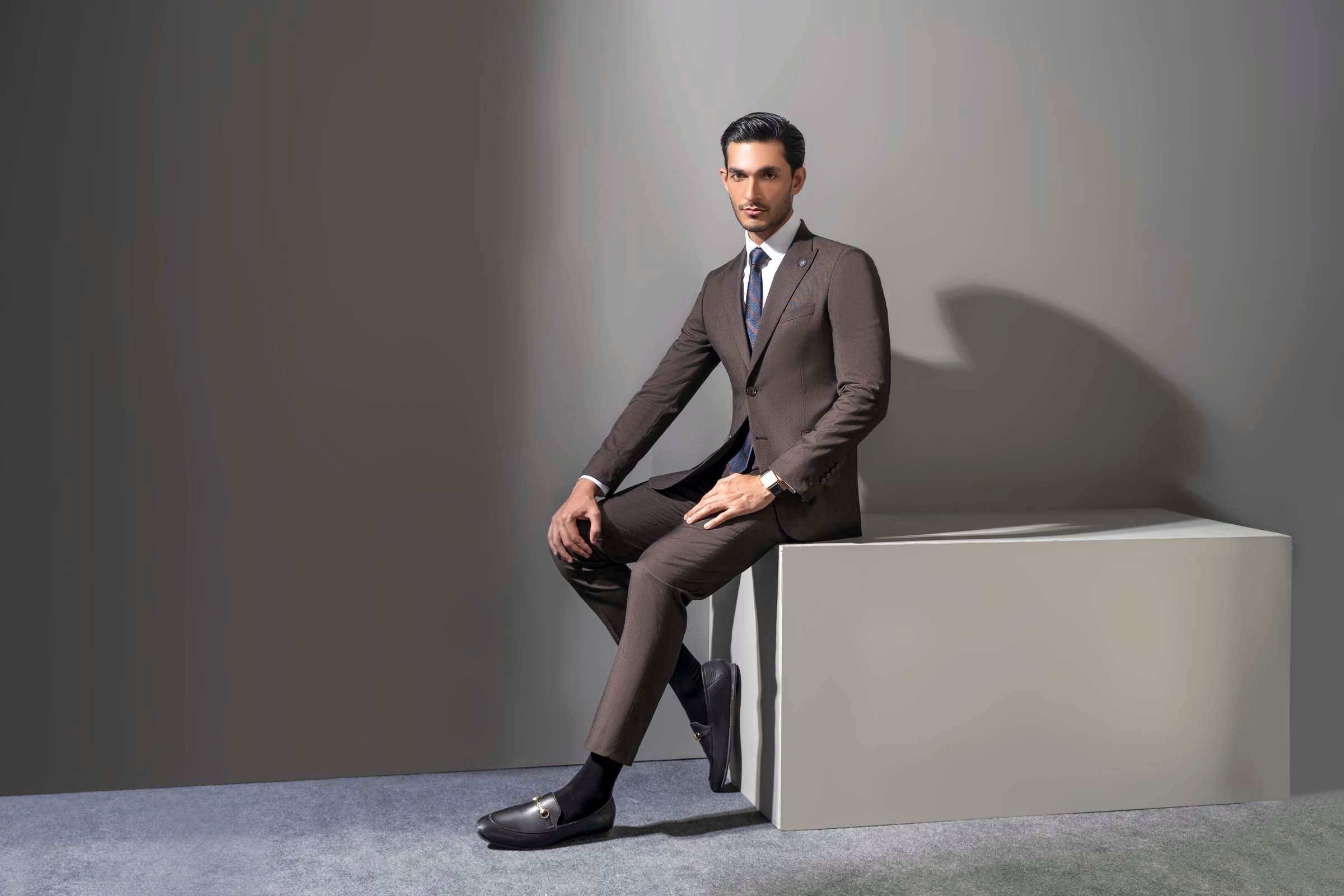 PREMIUM 2 PIECE SUIT BROWN at Charcoal Clothing
