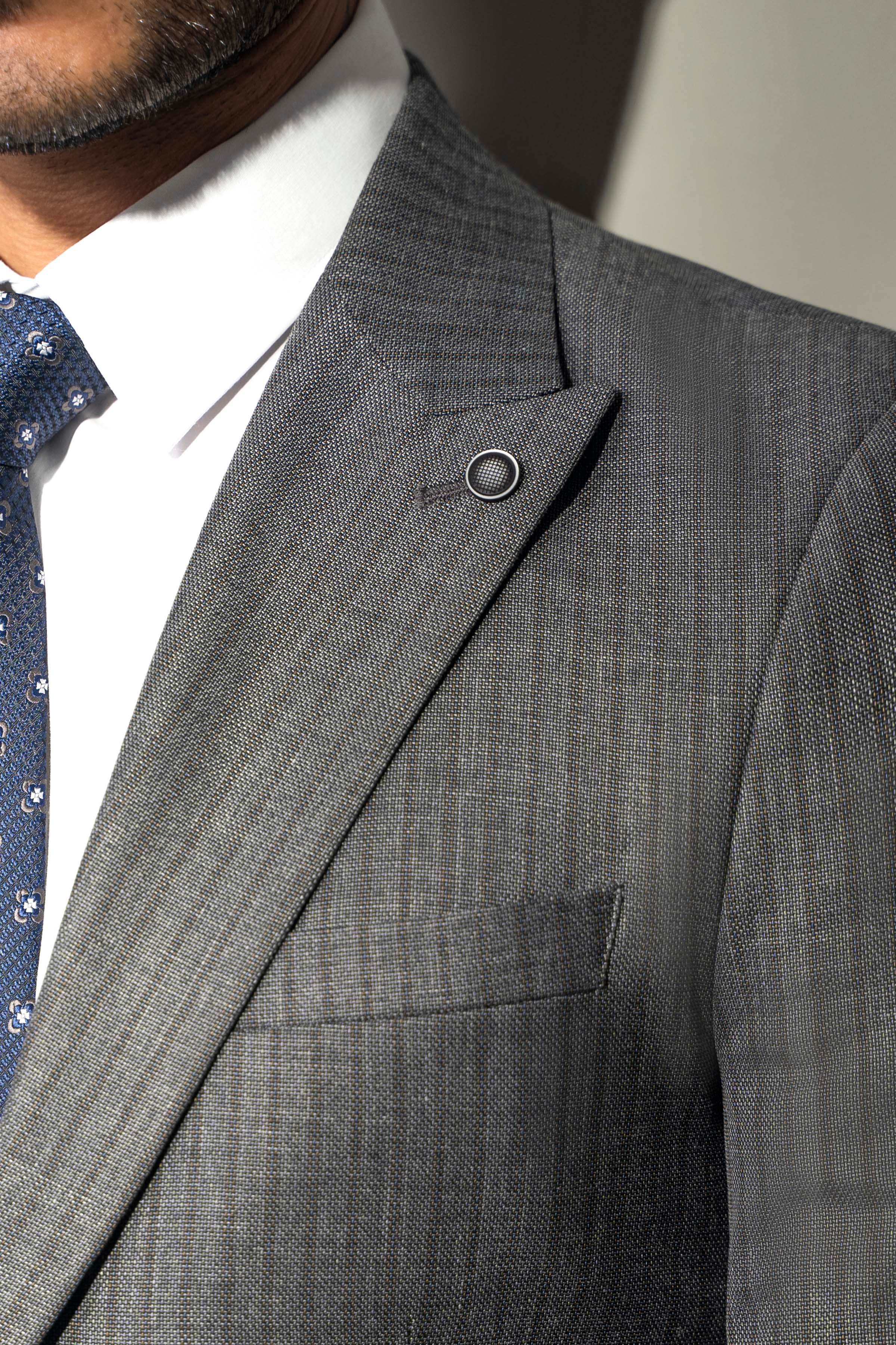 PREMIUM 2 PIECE SUIT GREY STRIPER at Charcoal Clothing