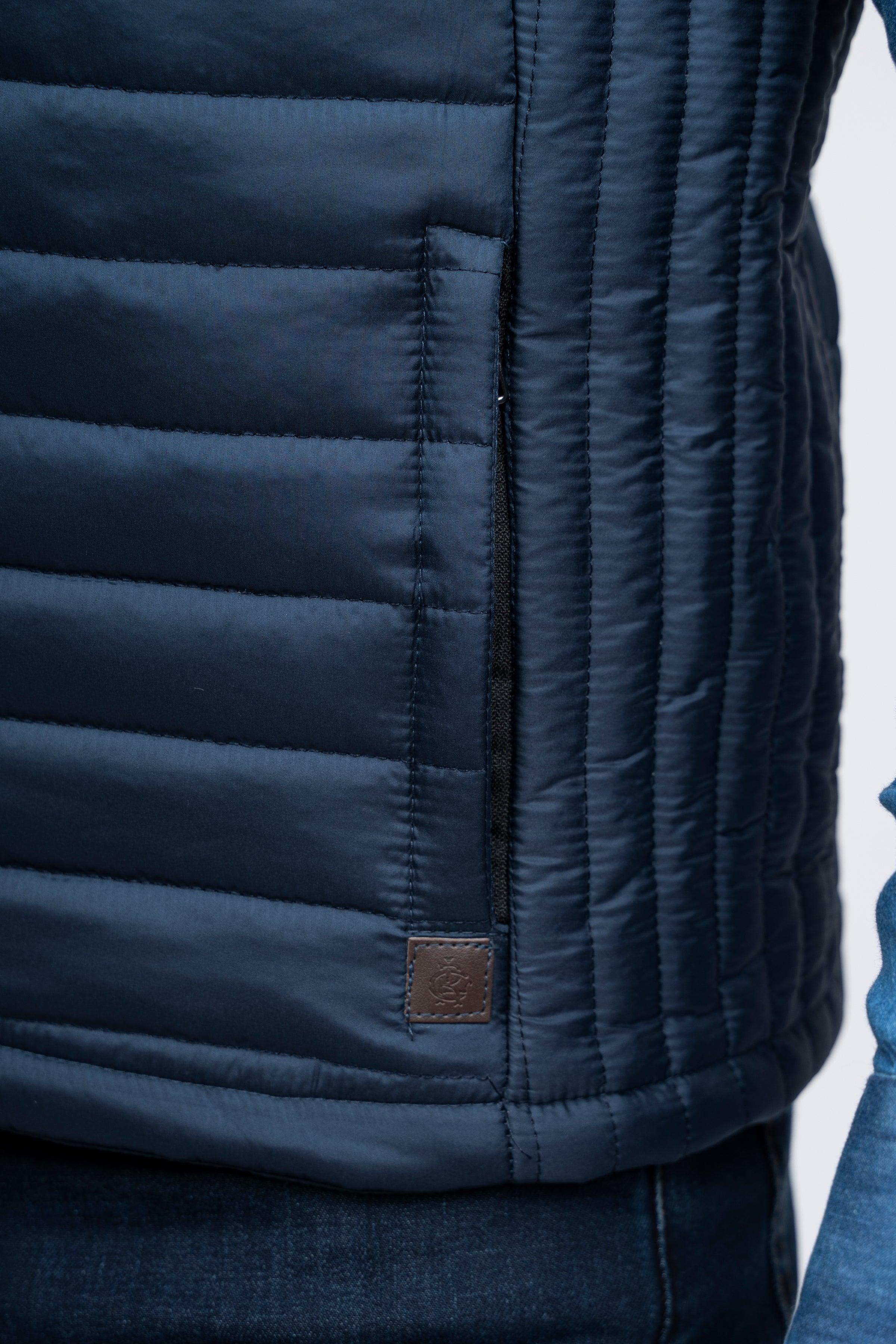 PUFFER JACKET S/L BLUE at Charcoal Clothing