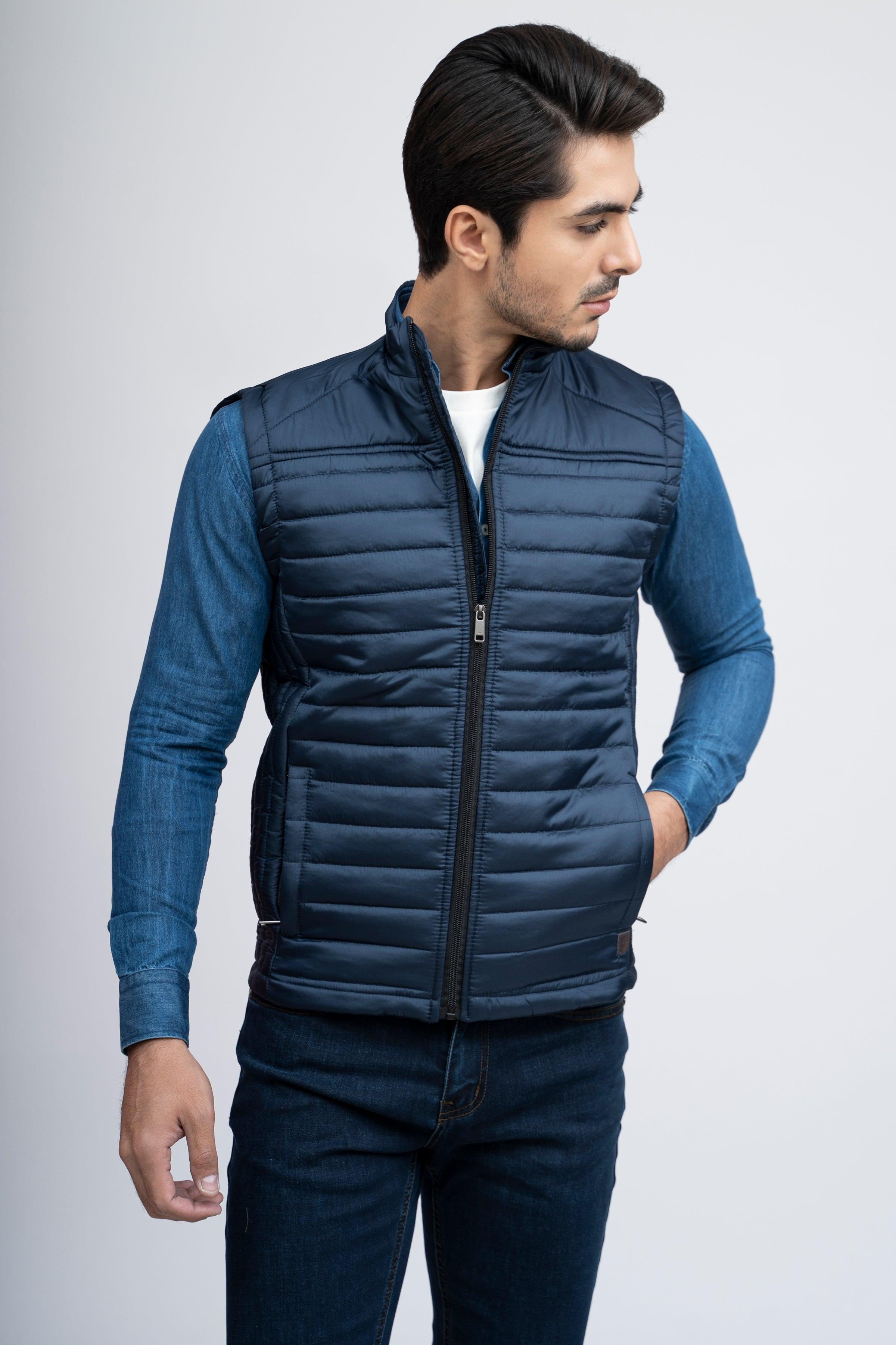 PUFFER JACKET S/L BLUE at Charcoal Clothing