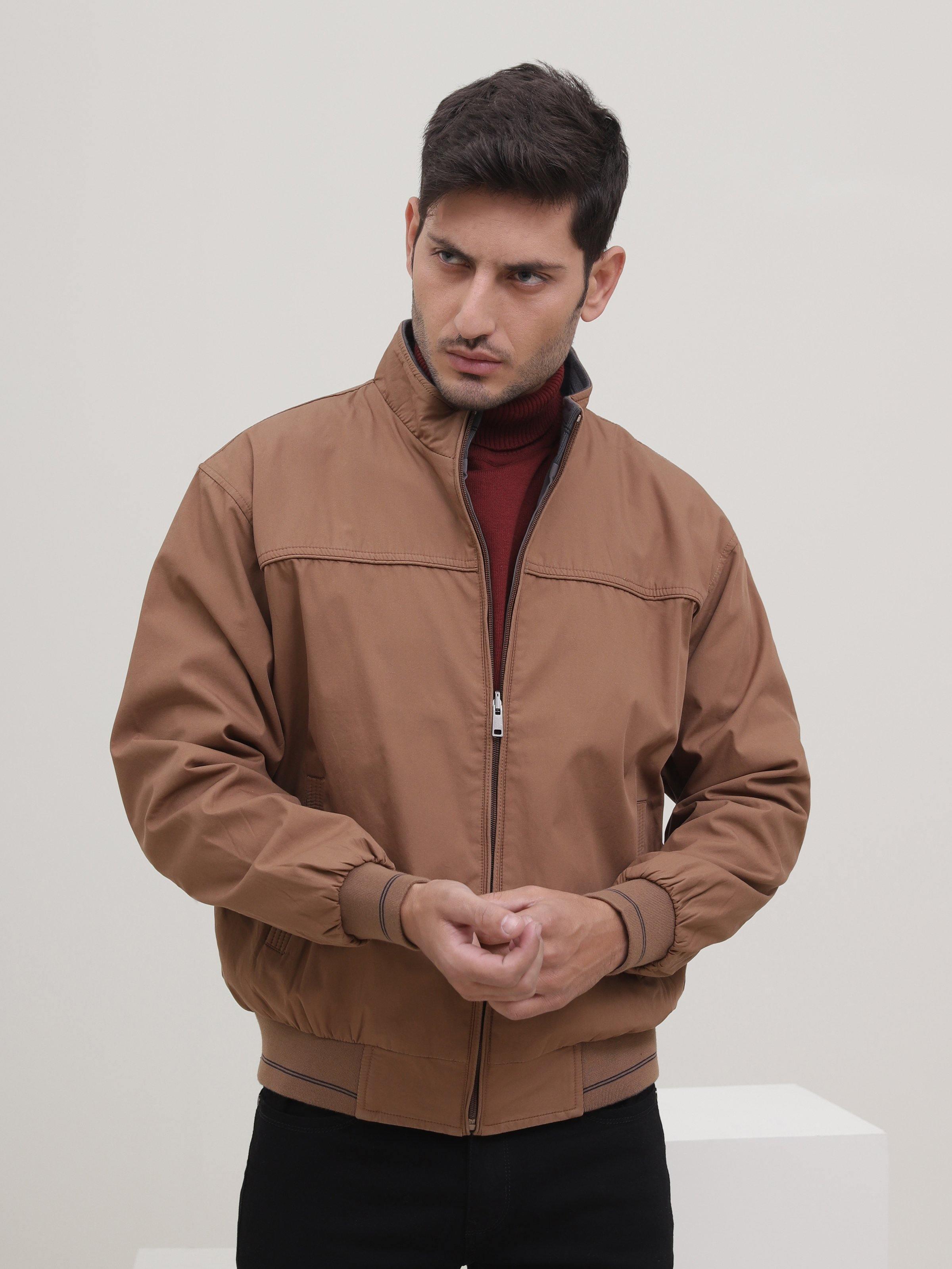 REVERSIBLE JACKET FULL SLEEVE KHAKI at Charcoal Clothing