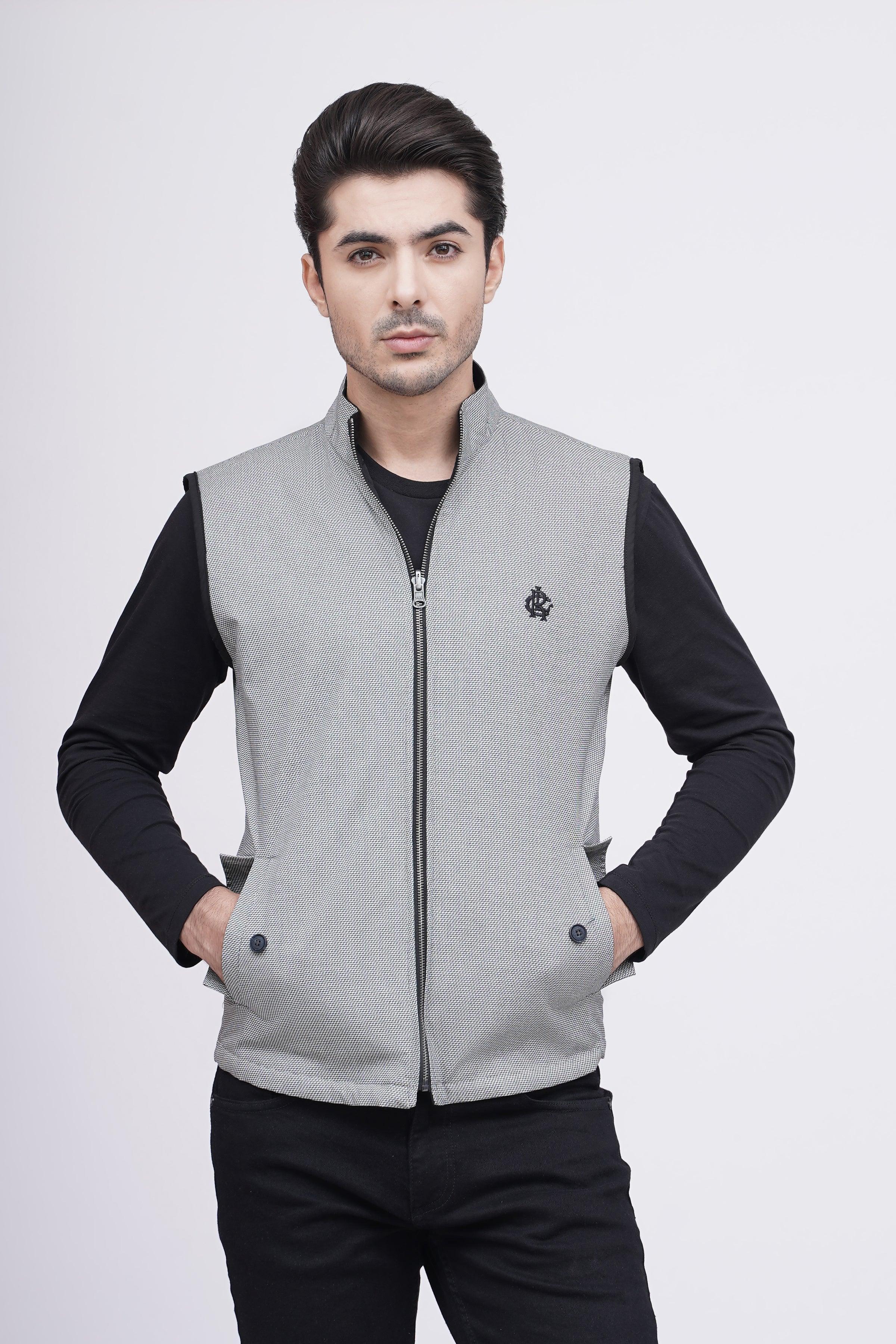 REVERSIBLE JACKET S/L BLACK WHITE at Charcoal Clothing