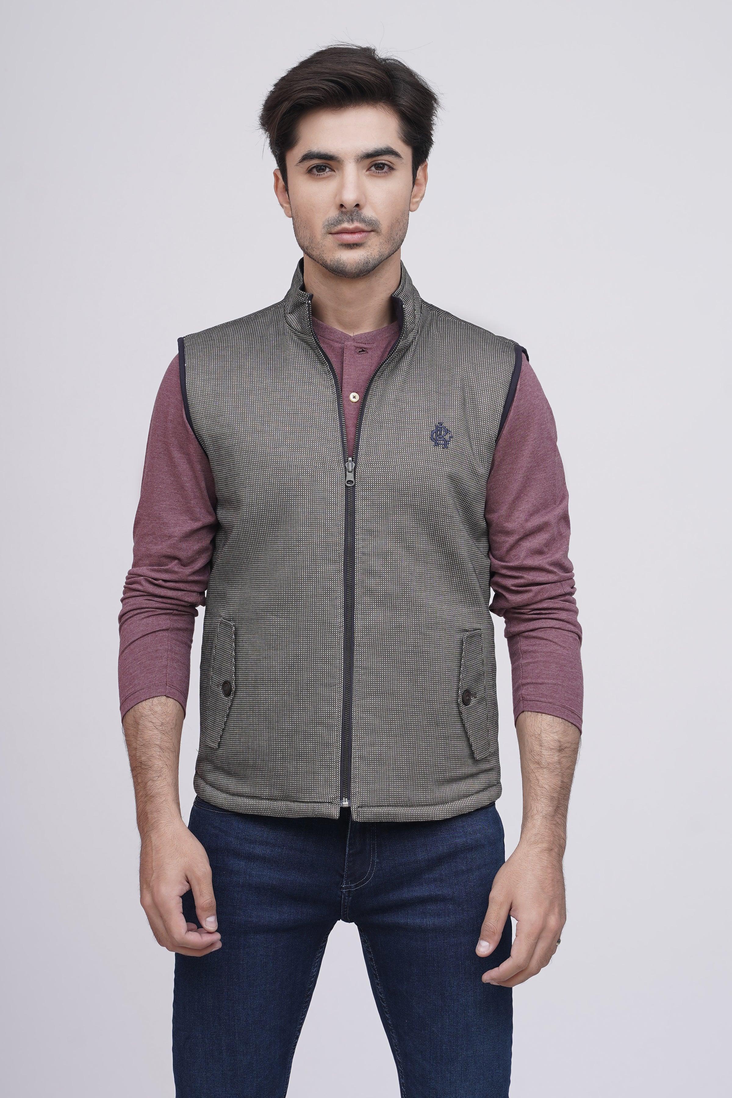 REVERSIBLE JACKET S/L BROWN WHITE at Charcoal Clothing