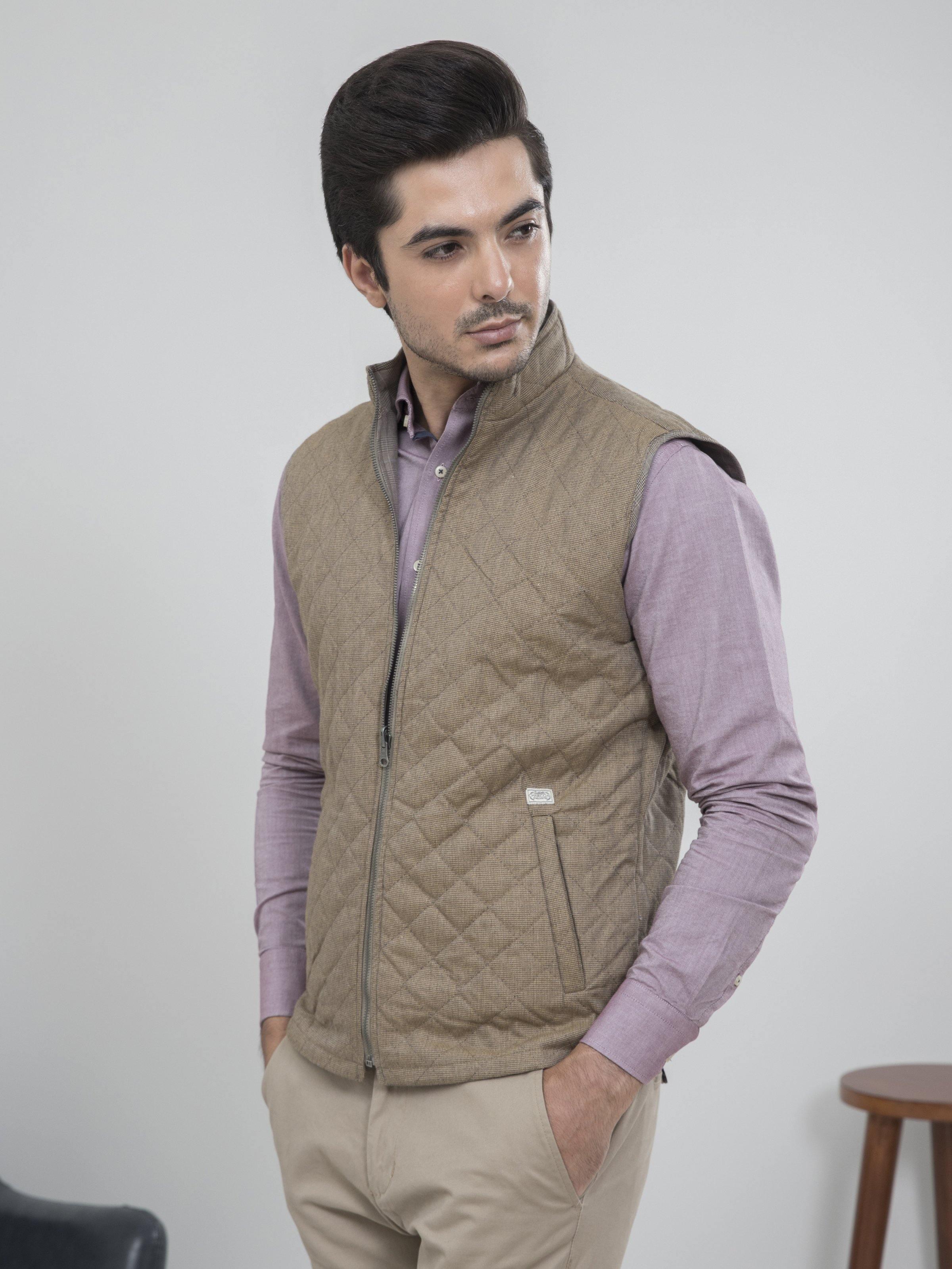 REVERSIBLE SLEEVELESS KHAKI GREY at Charcoal Clothing