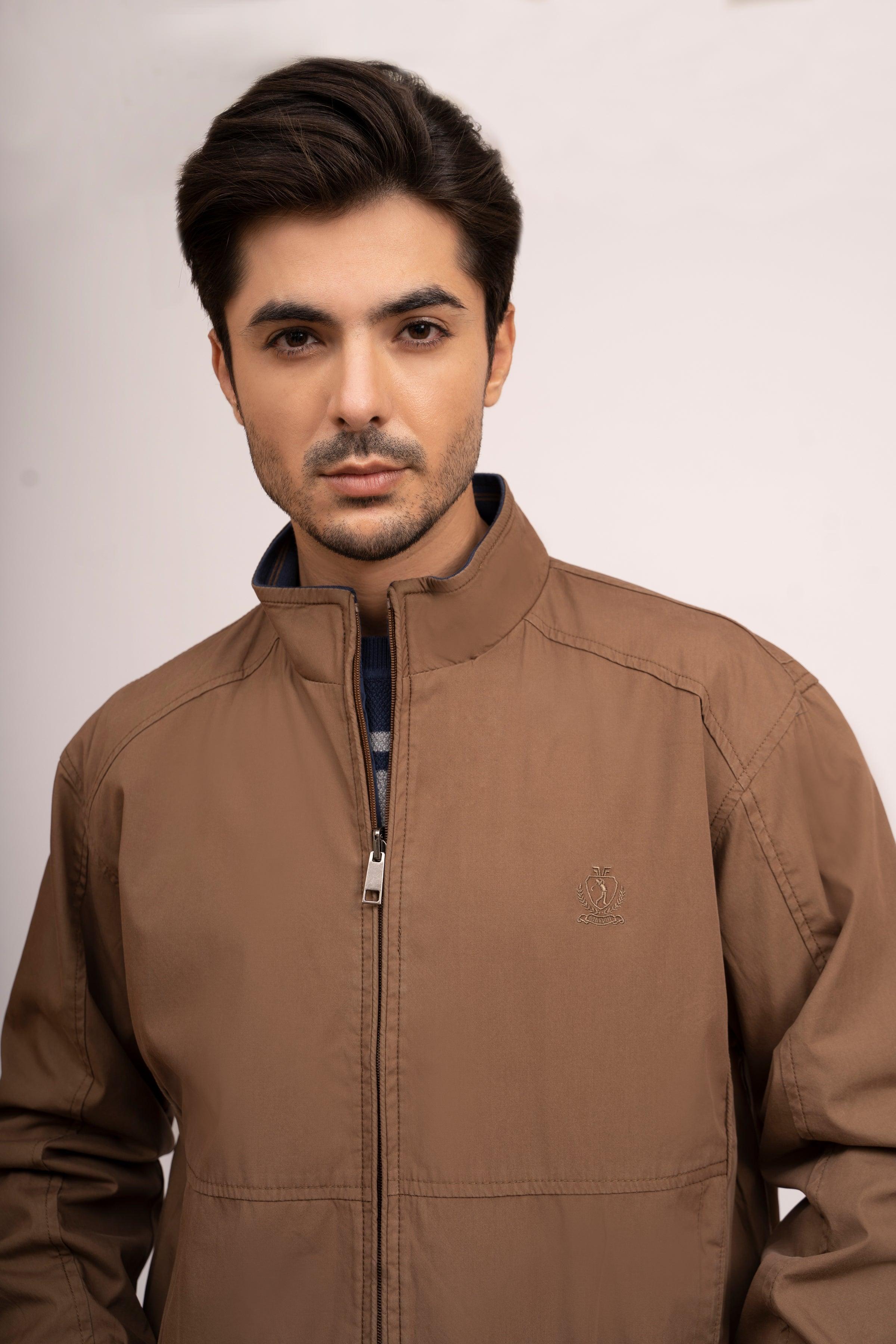 REVESIBLE JACKET F/S BROWN NAVY at Charcoal Clothing