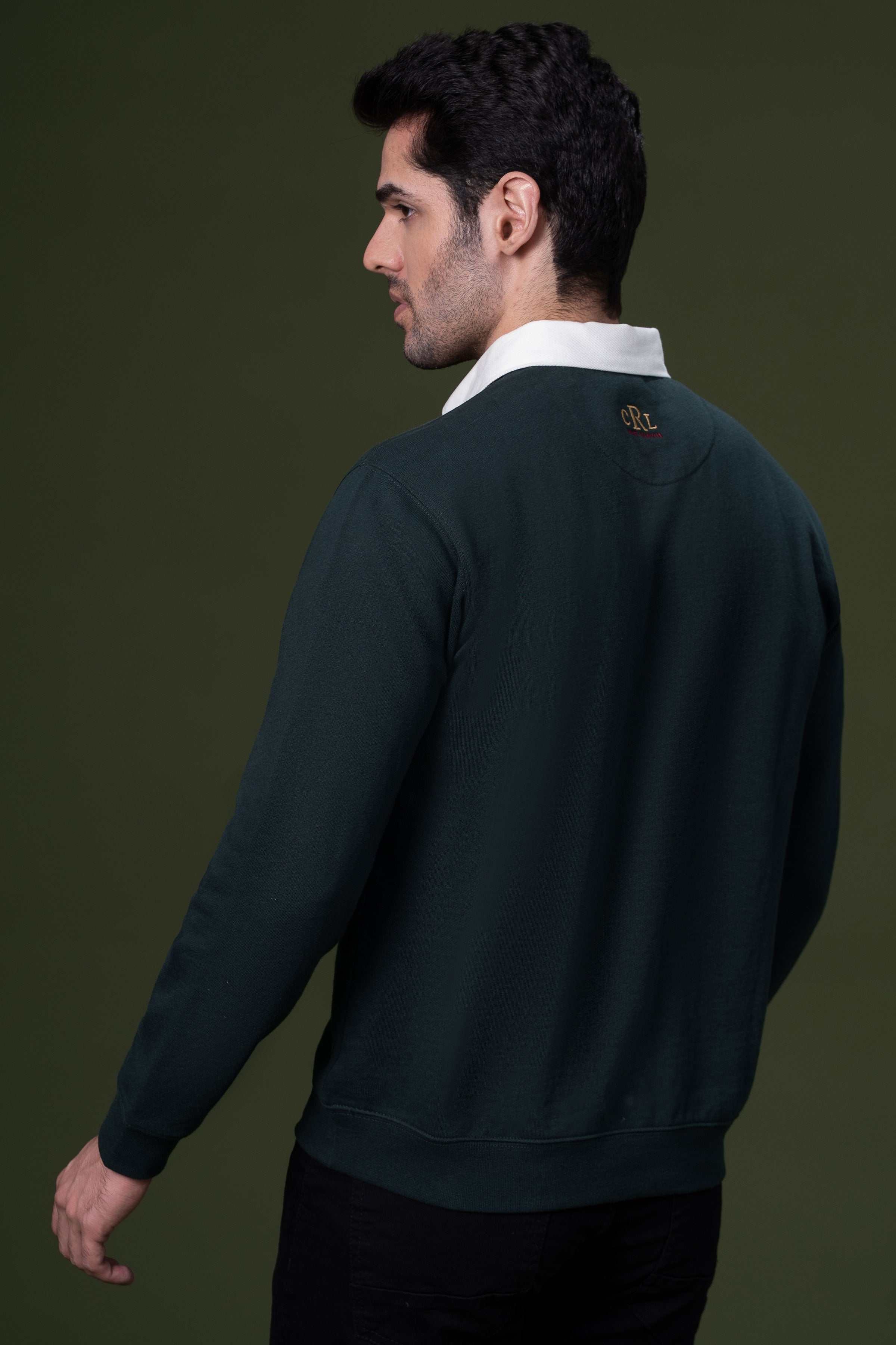 RUGBY POLO SHIRT GREEN at Charcoal Clothing