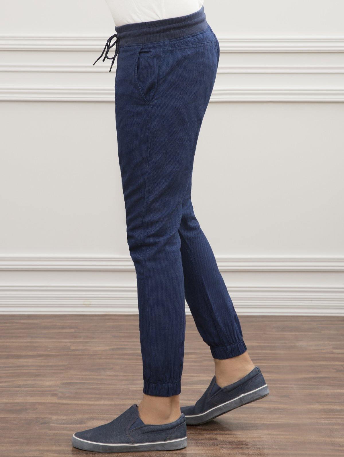 SELF CHECK SLIM FIT TROUSER NAVY BLUE at Charcoal Clothing