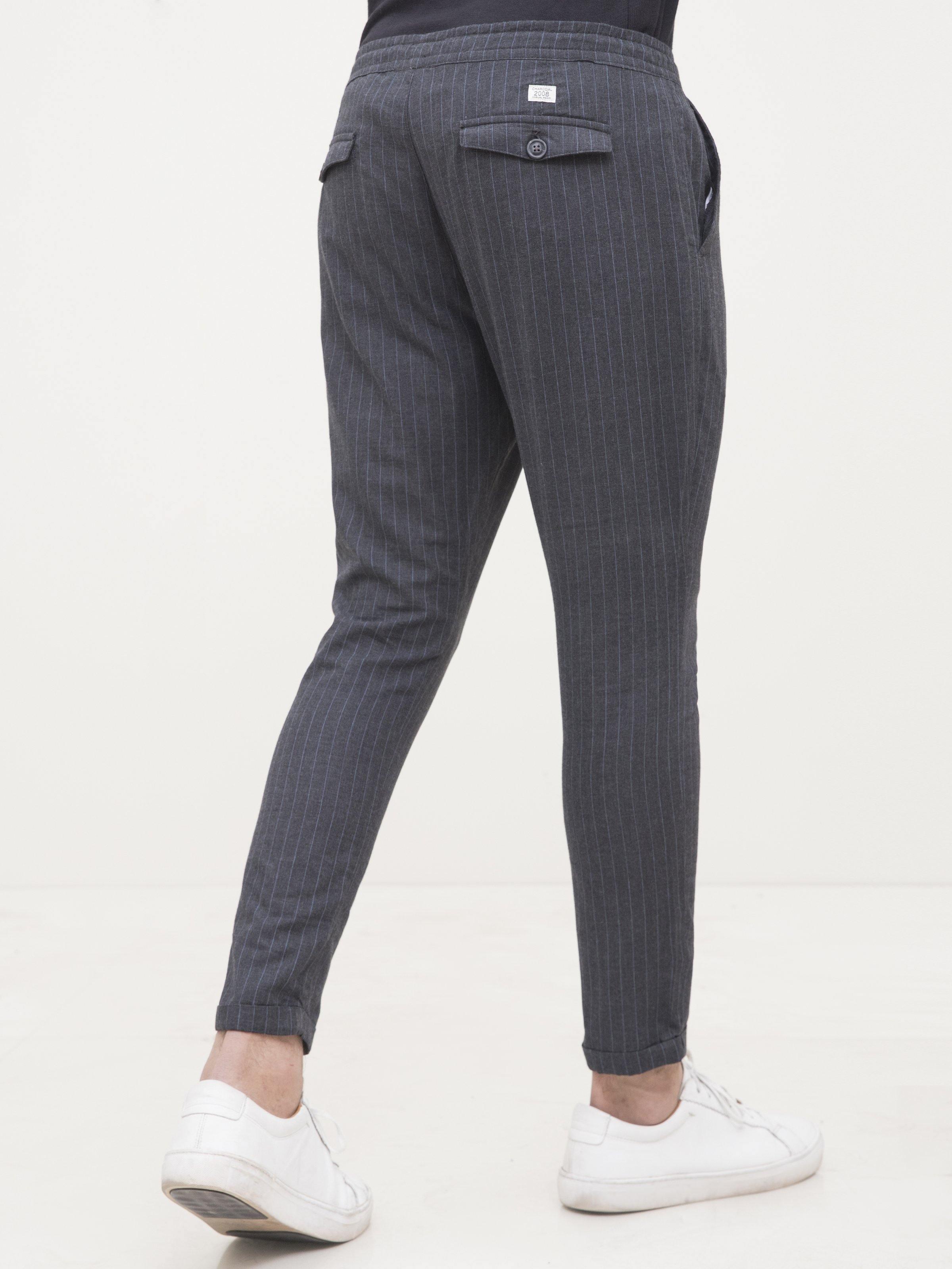 SELF LINING CASUAL TROUSER CHARCOAL BLACK at Charcoal Clothing