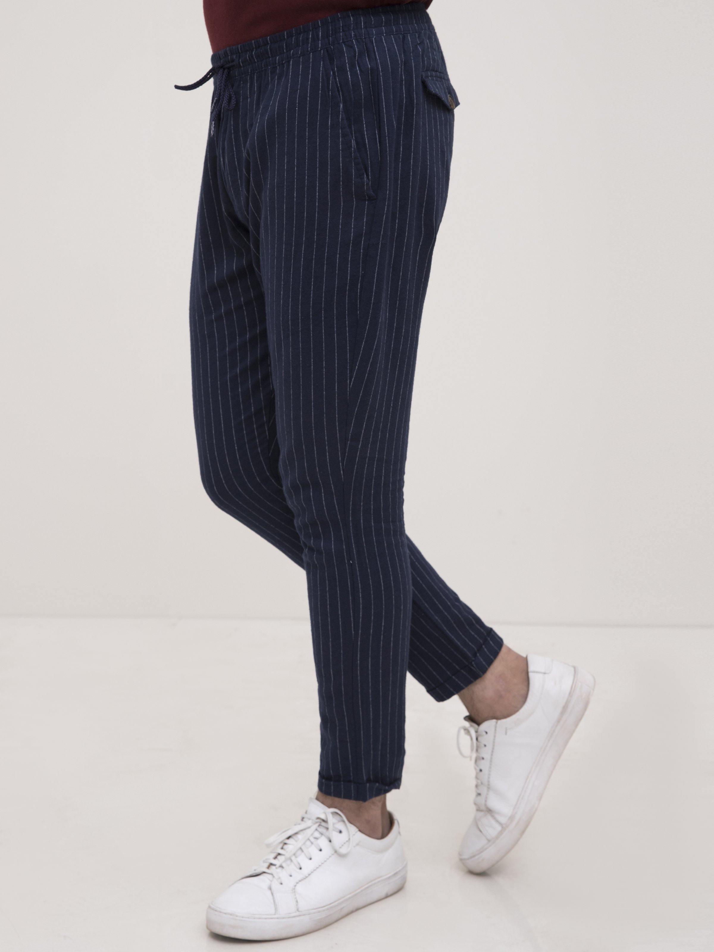 SELF LINING CASUAL TROUSER NAVY at Charcoal Clothing