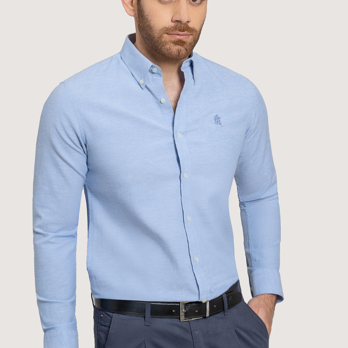 Light blue Oxford shirt - Shirts - Man