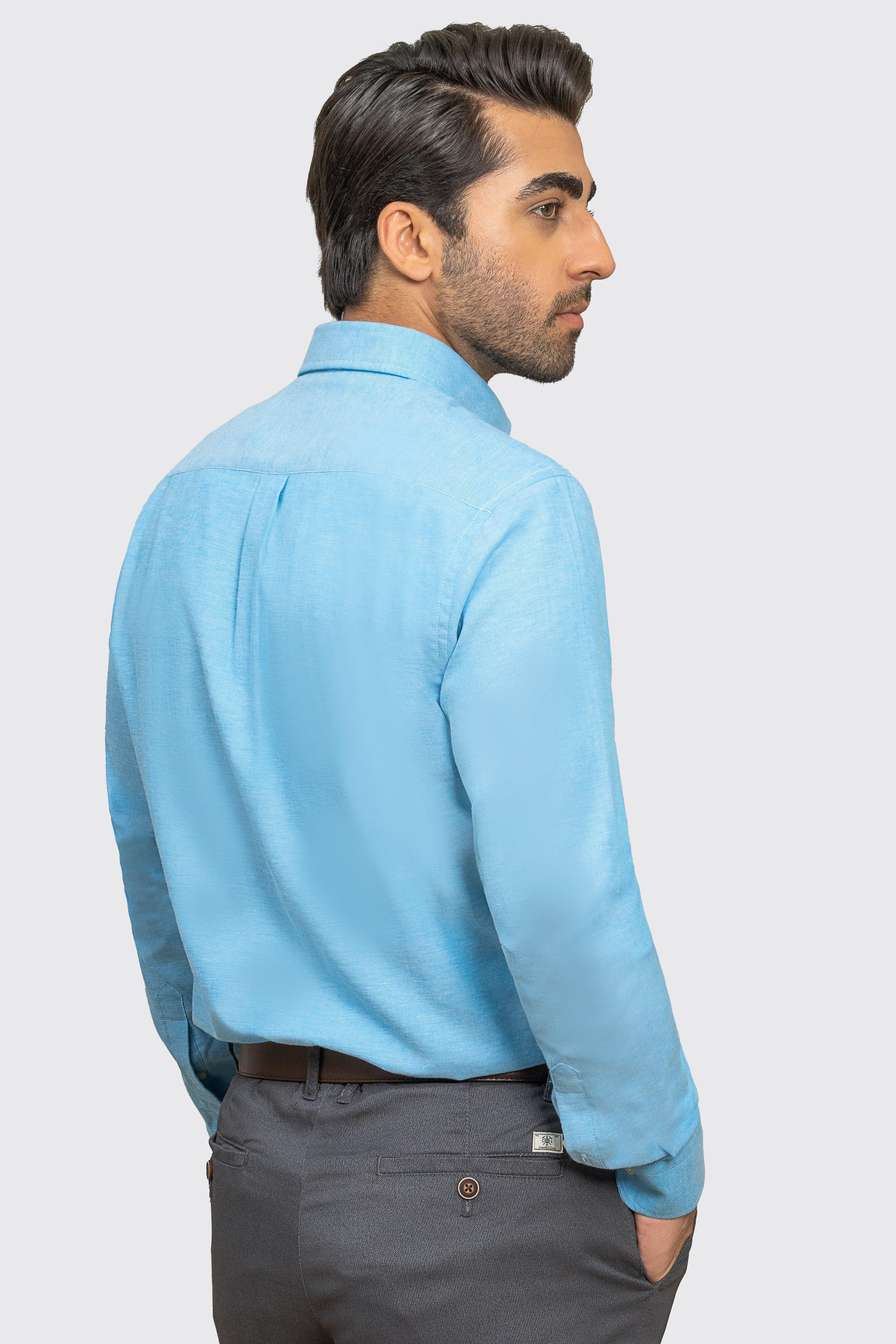 SEMI CASUAL SHIRT BLUE at Charcoal Clothing