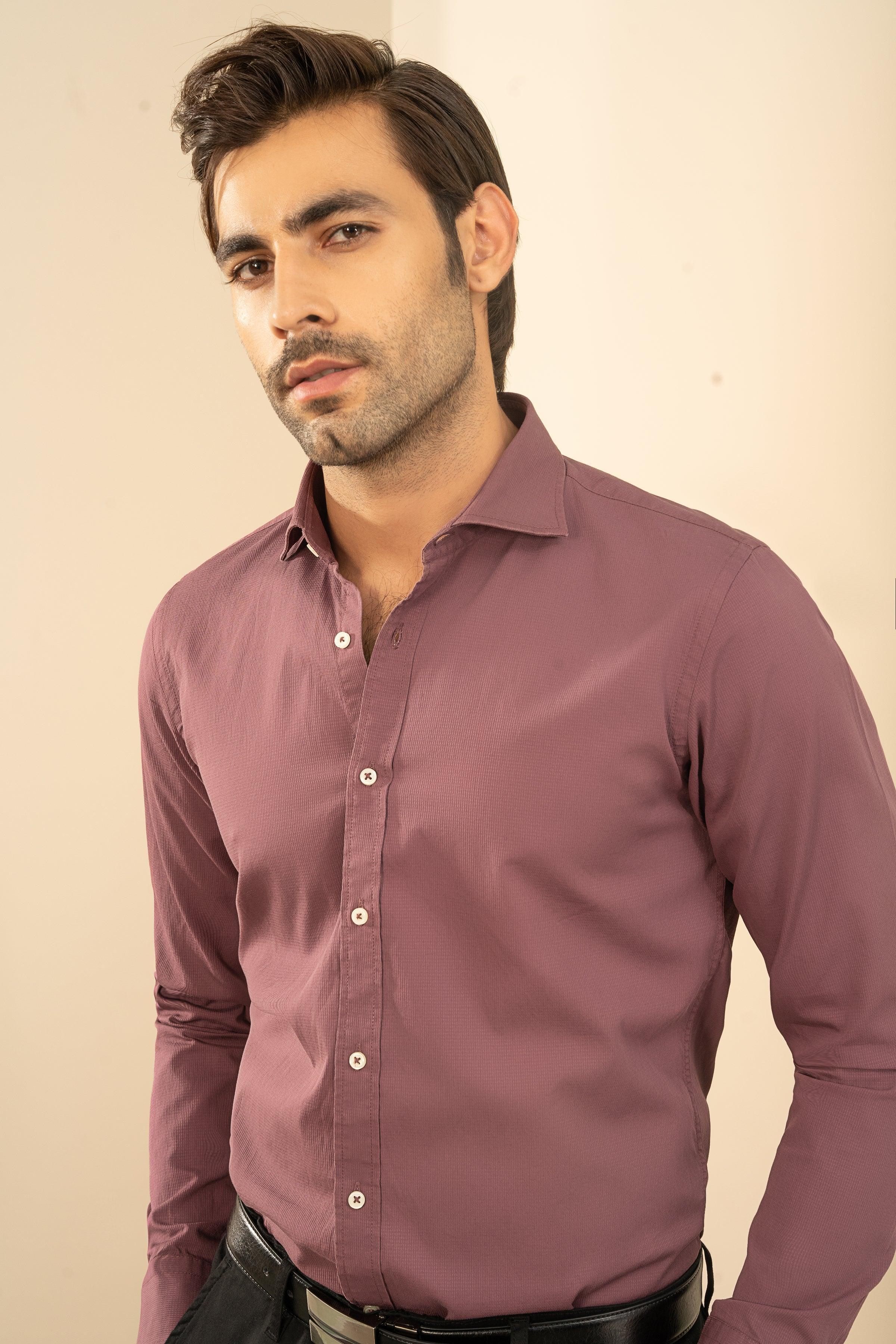 SEMI CASUAL SHIRT LIGHT PLUM at Charcoal Clothing