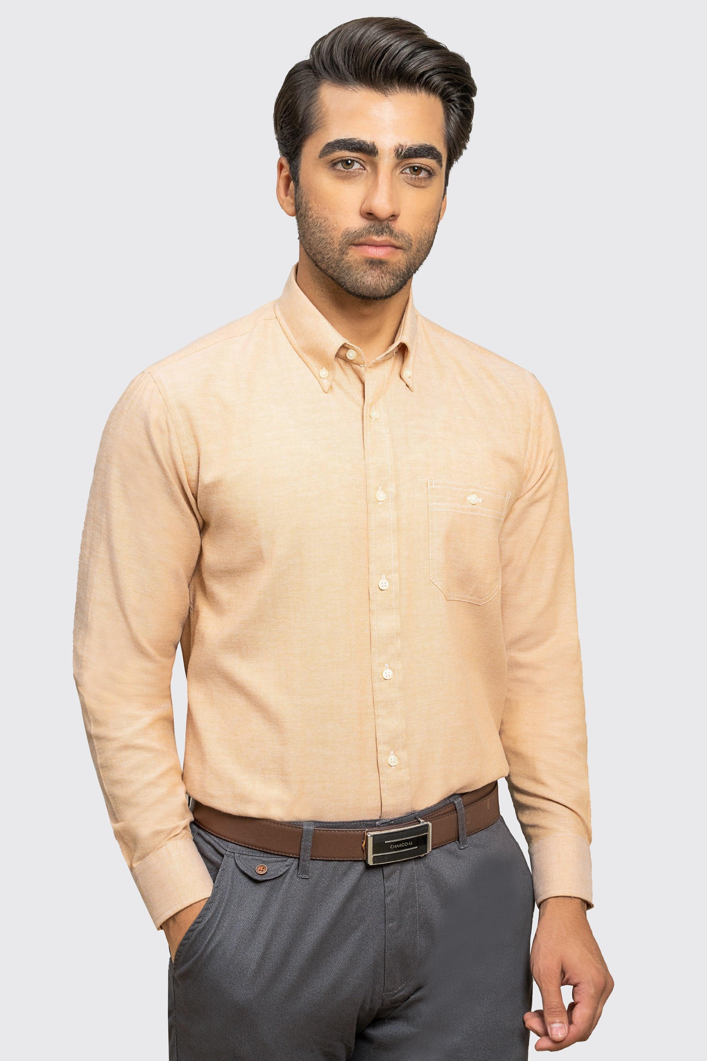 SEMI CASUAL SHIRT ORANGE at Charcoal Clothing
