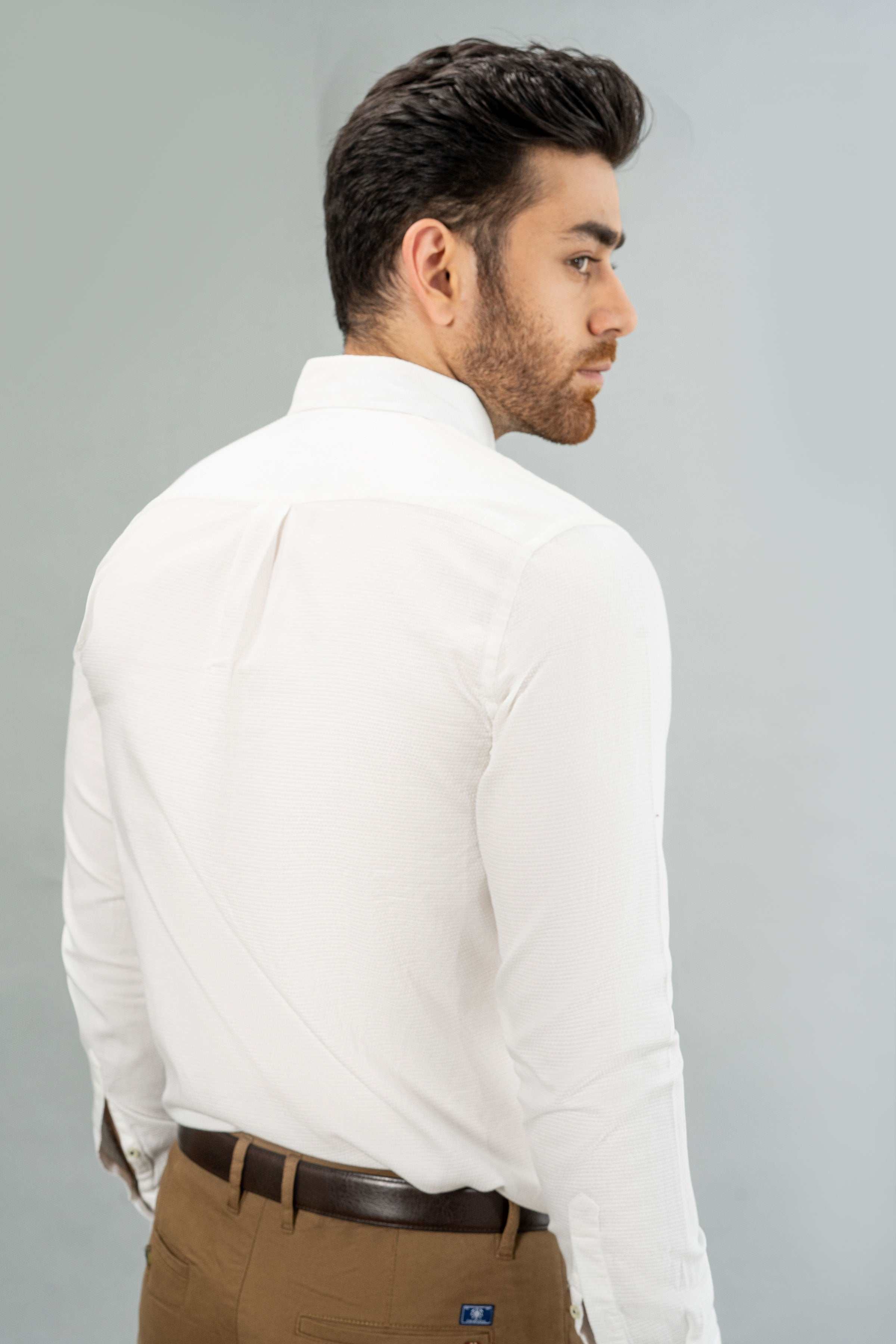 SEMI CASUAL SHIRT WHITE at Charcoal Clothing