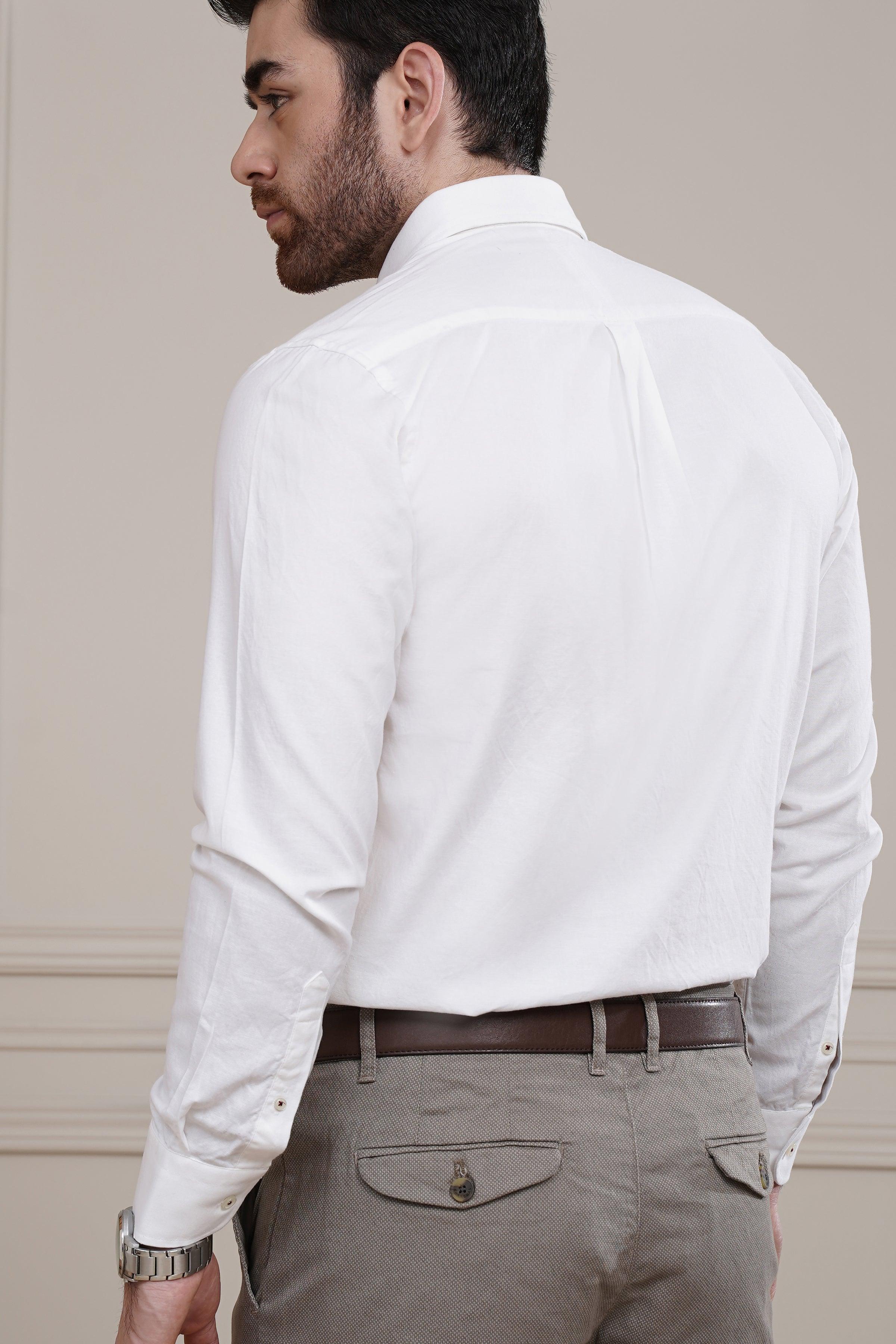 SEMI CASUAL SHIRT WHITE at Charcoal Clothing