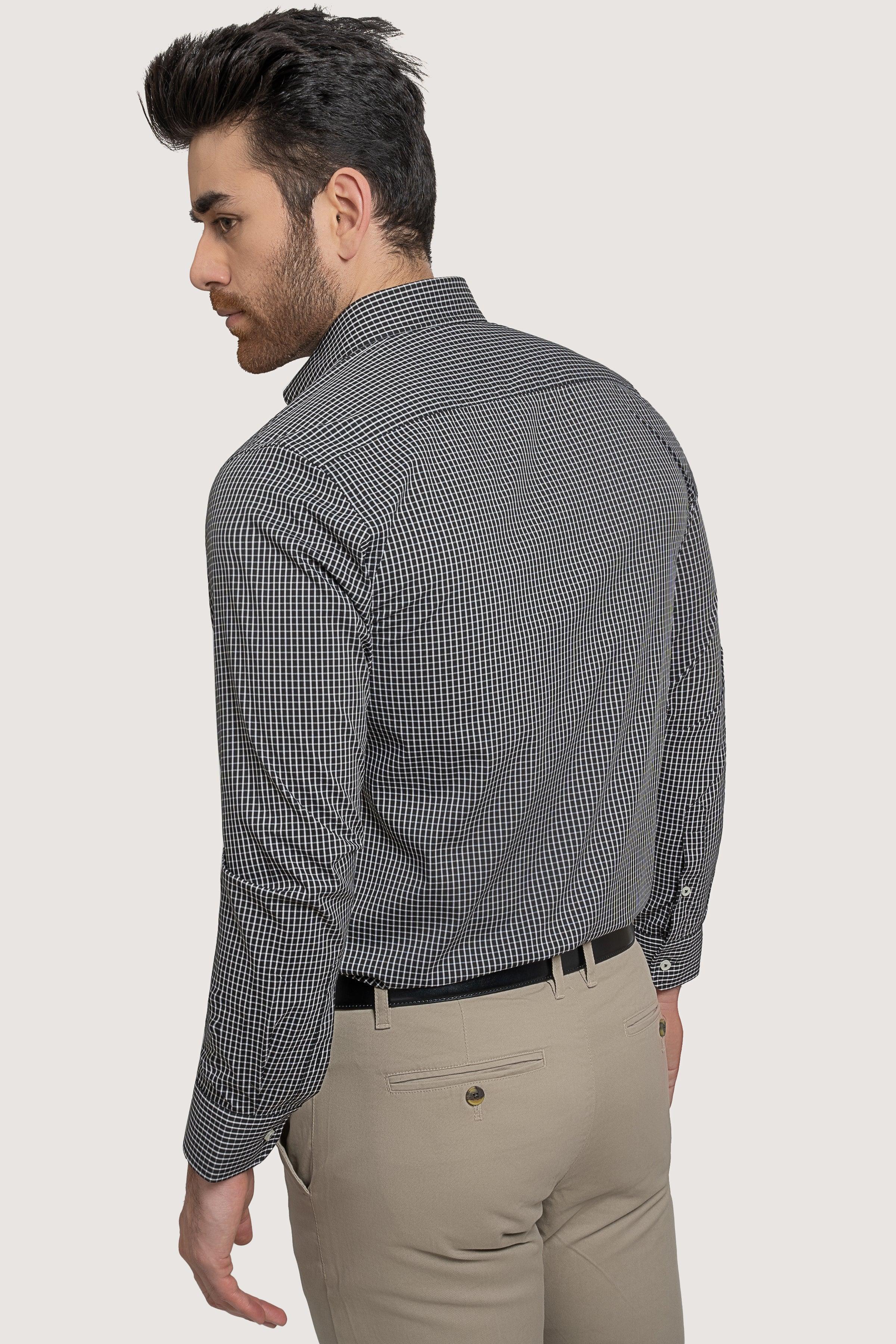 SEMI FORMAL BLUE WHITE CHECK at Charcoal Clothing