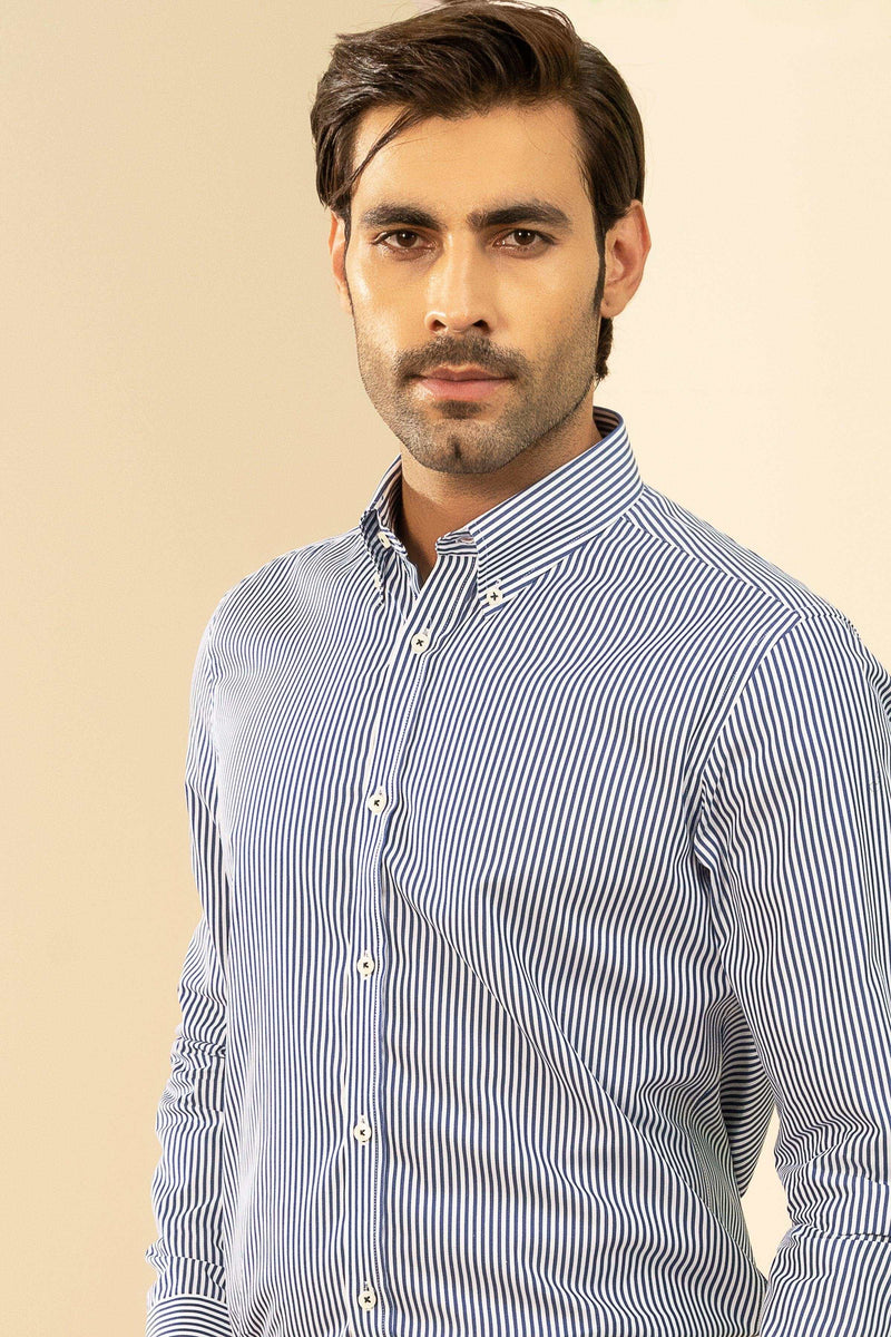 SEMI FORMAL BLUE WHITE LINE Charcoal Clothing