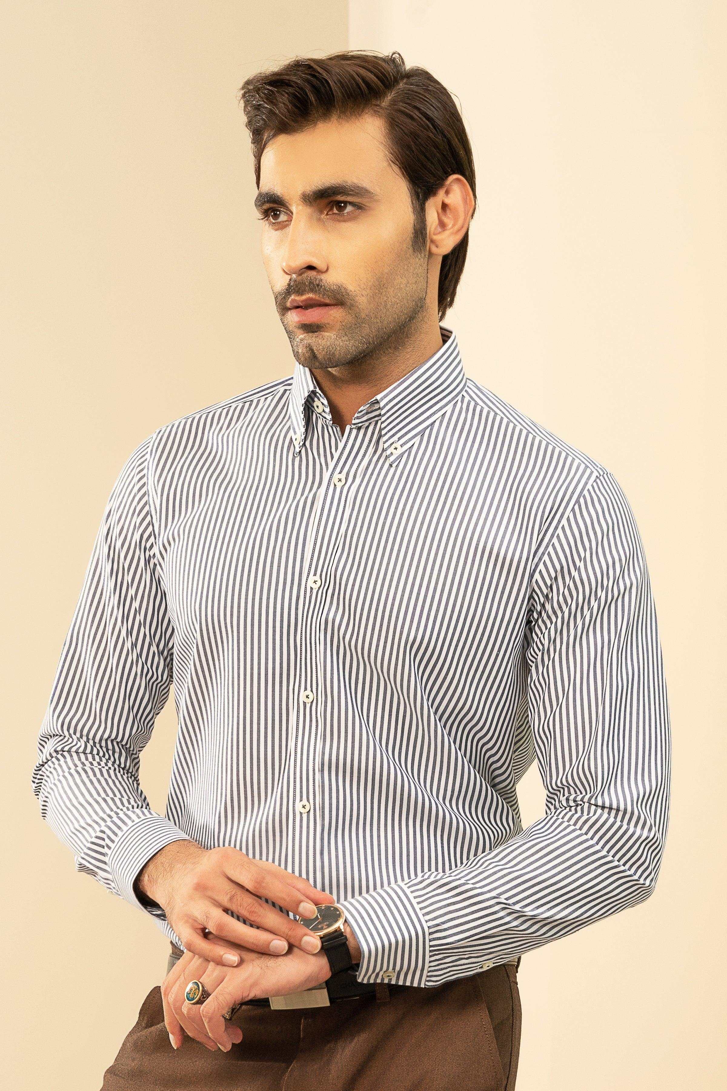 SEMI FORMAL BLUE WHITE LINE at Charcoal Clothing